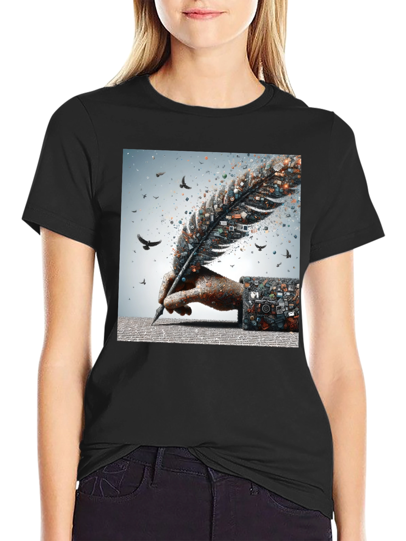 Camiseta Negra Escritura Creativa