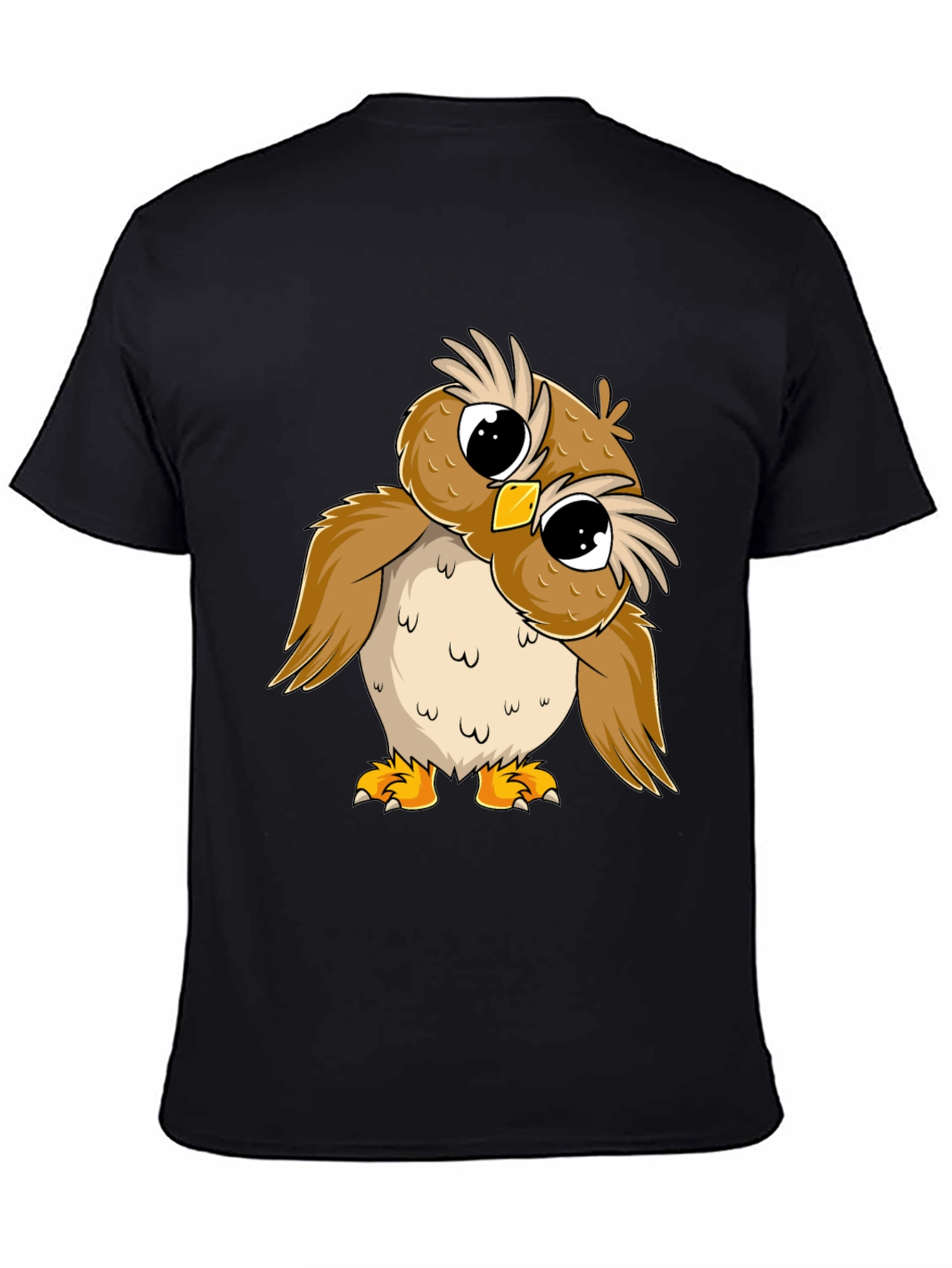 Camiseta Negra con Búho Adorable