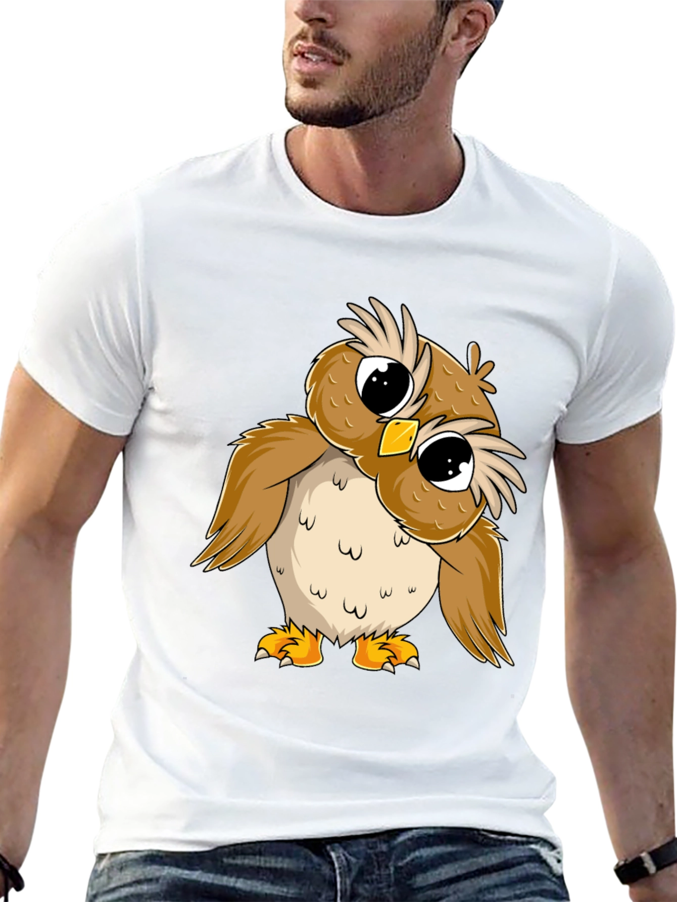 Camiseta Negra con Búho Adorable