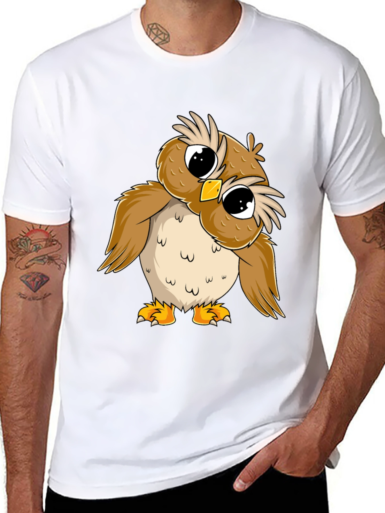 Camiseta Negra con Búho Adorable