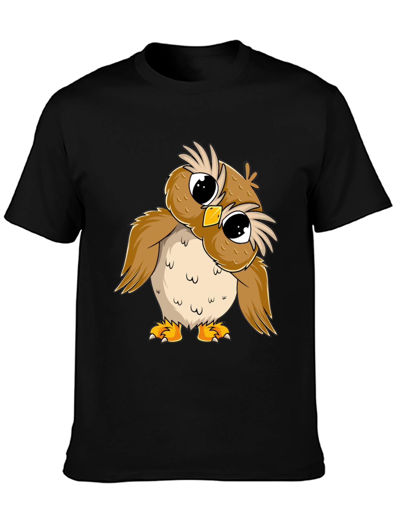 Camiseta Negra con Búho Adorable