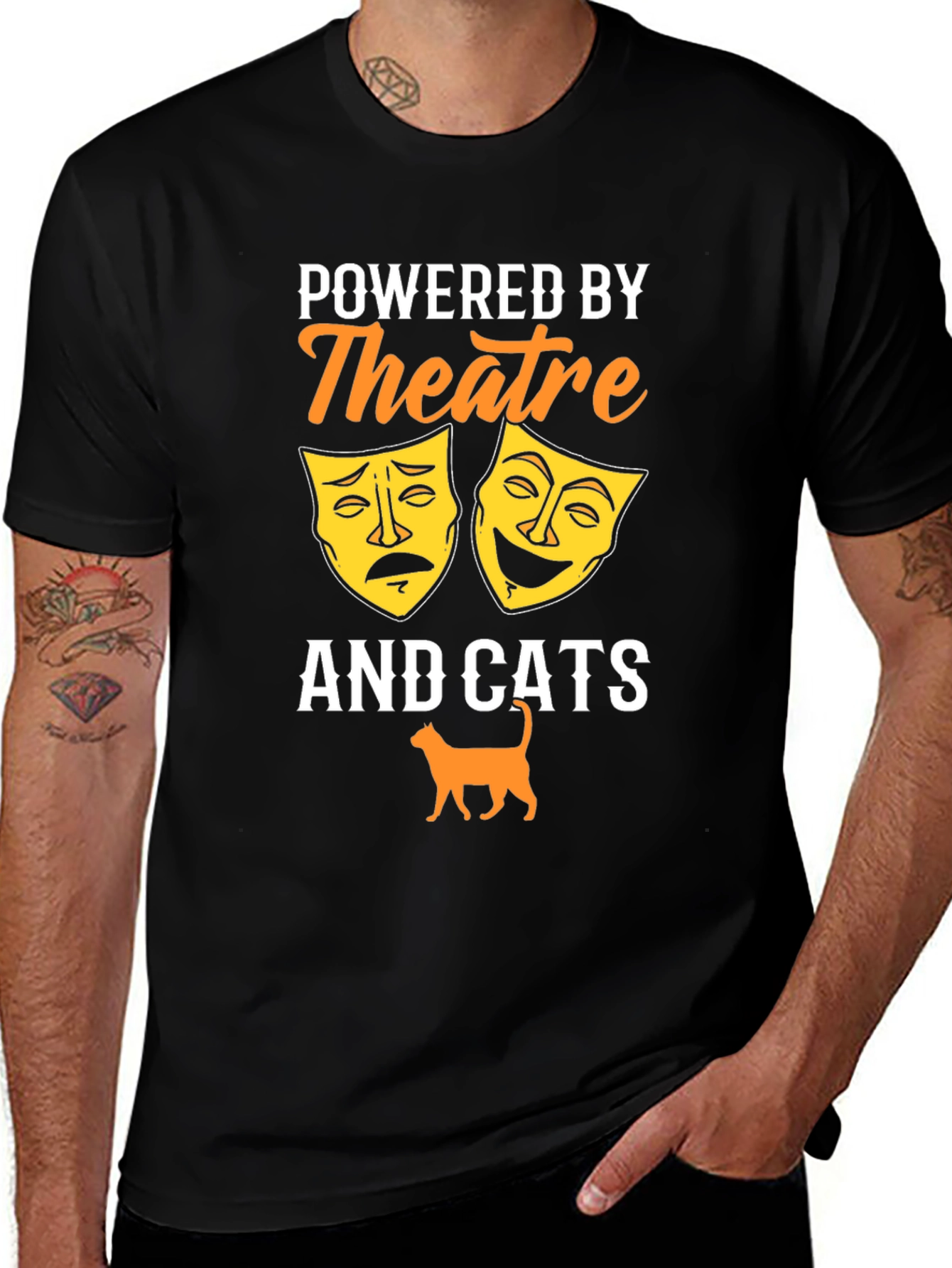 Camiseta Negra Theatre and Cats