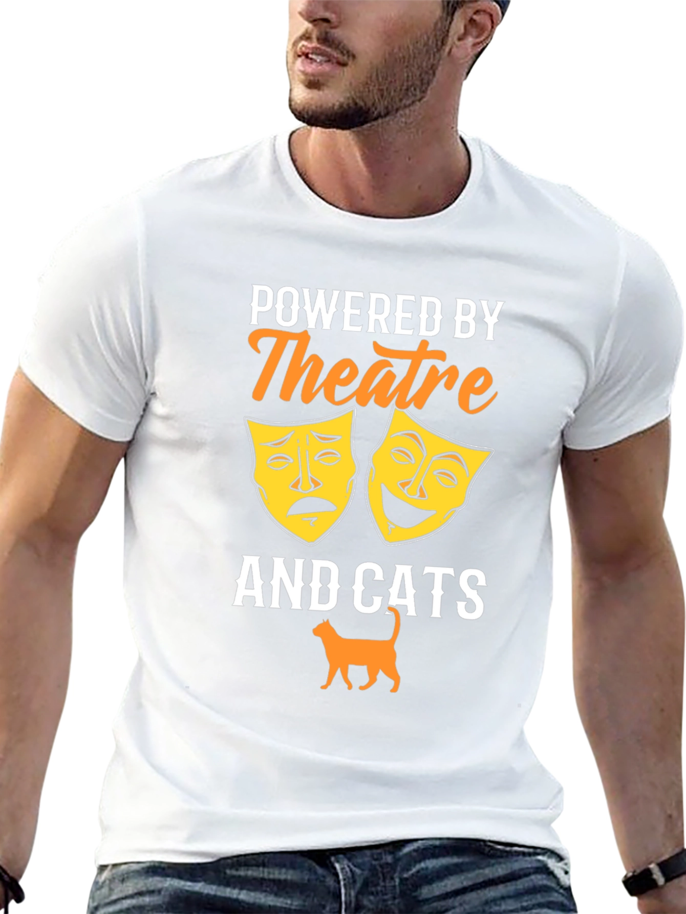 Camiseta Negra Theatre and Cats