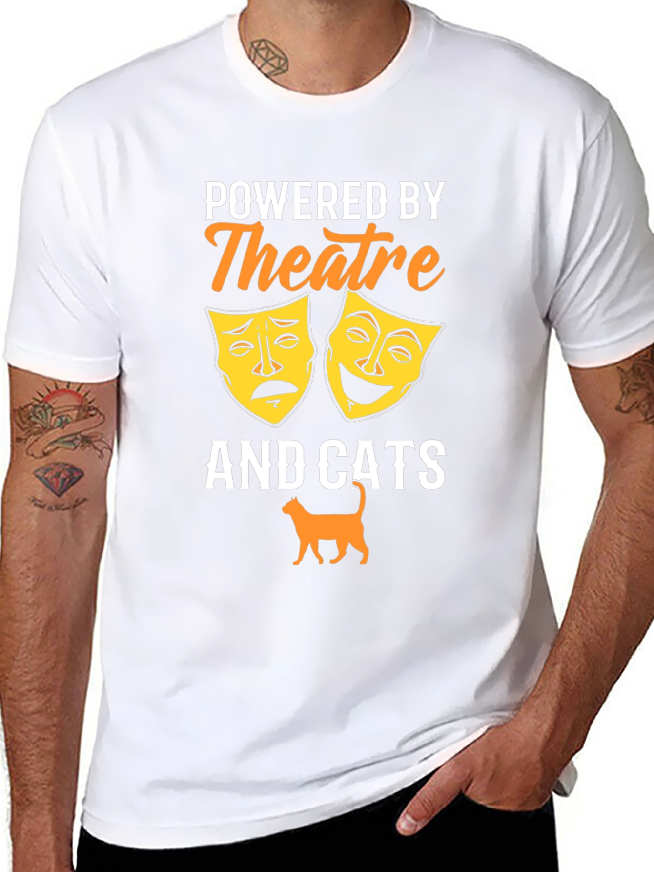 Camiseta Negra Theatre and Cats