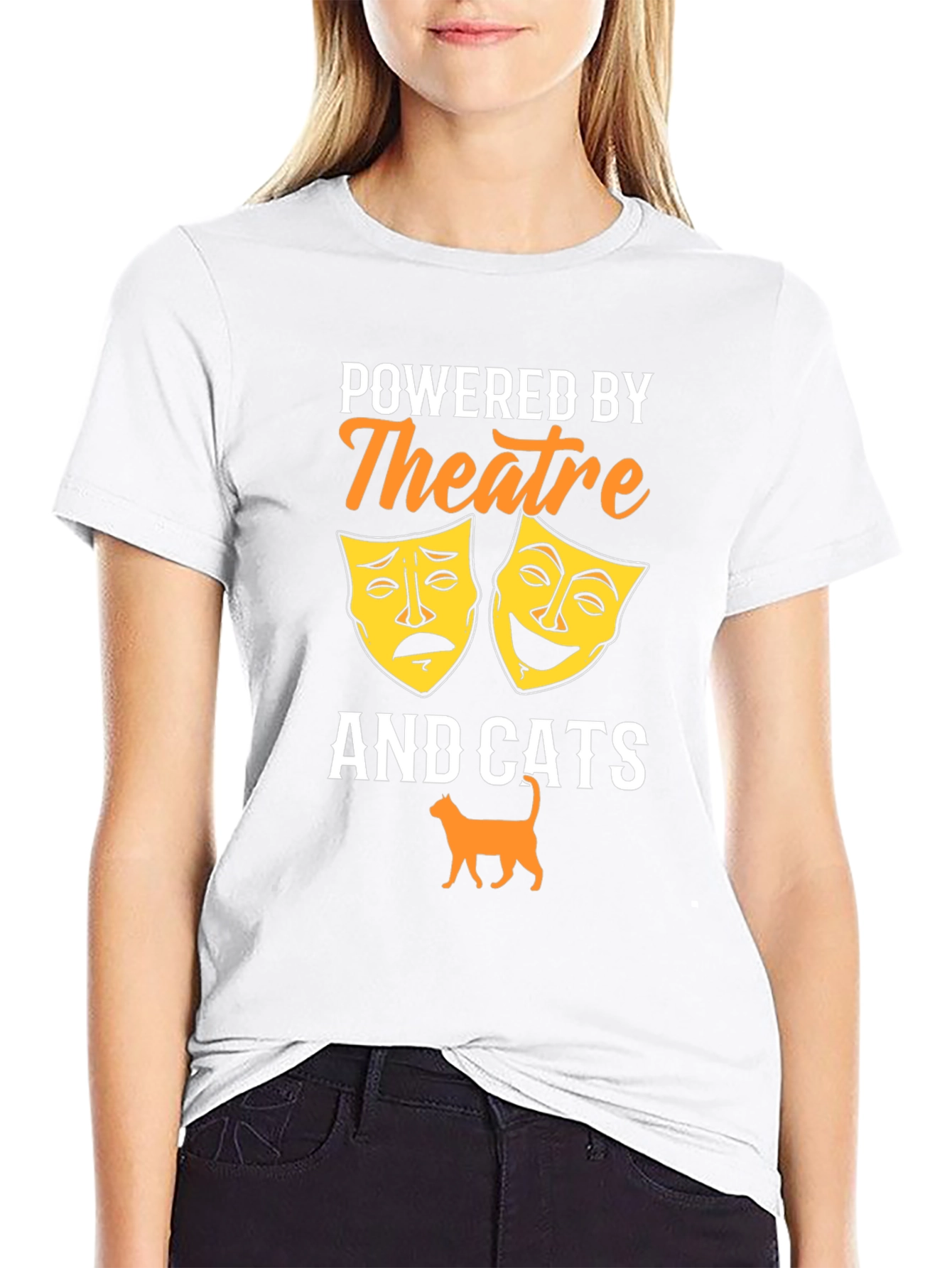Camiseta Negra Theatre and Cats