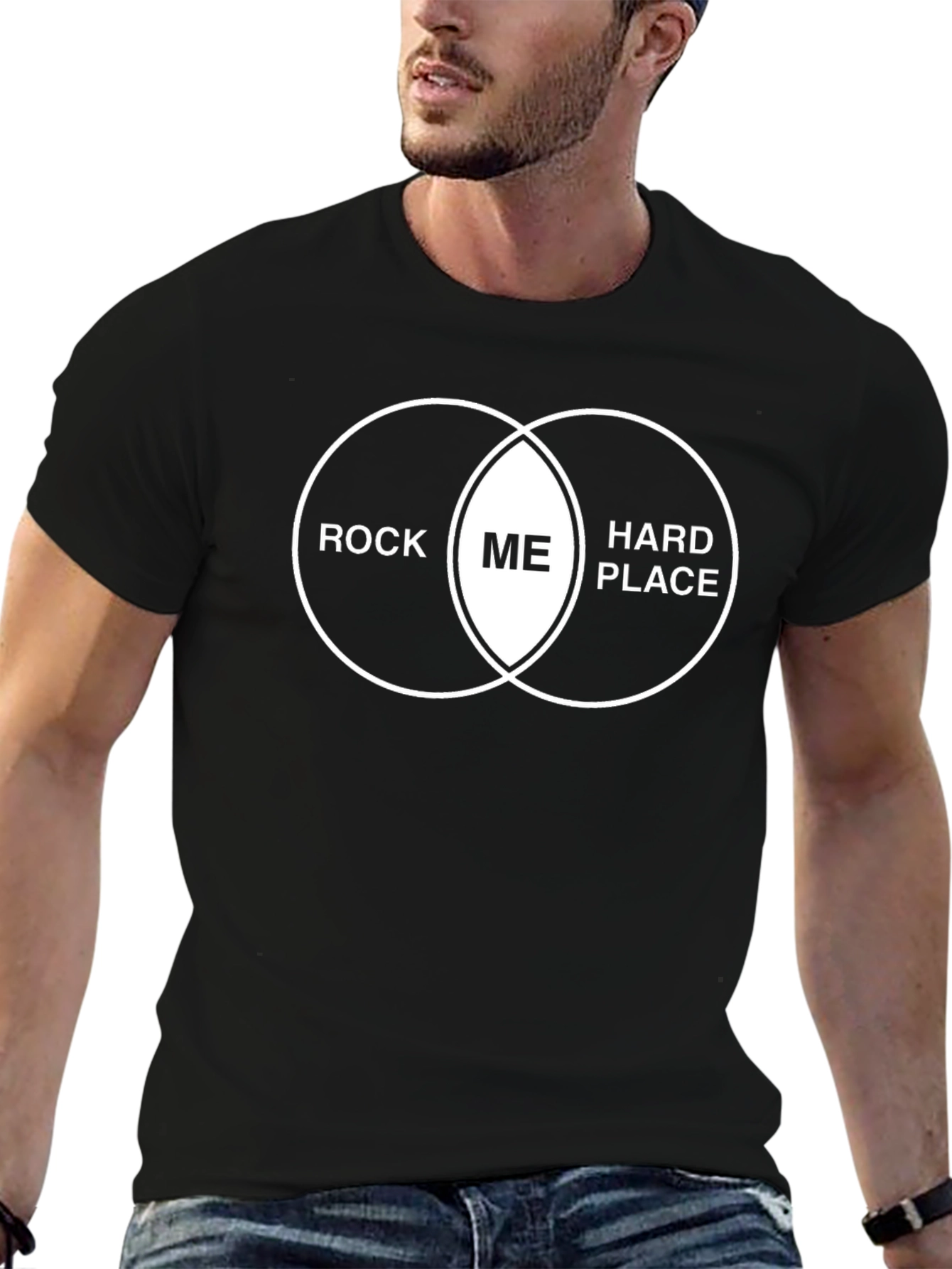 Camiseta Negra con Diagrama Rock Me Hard Place