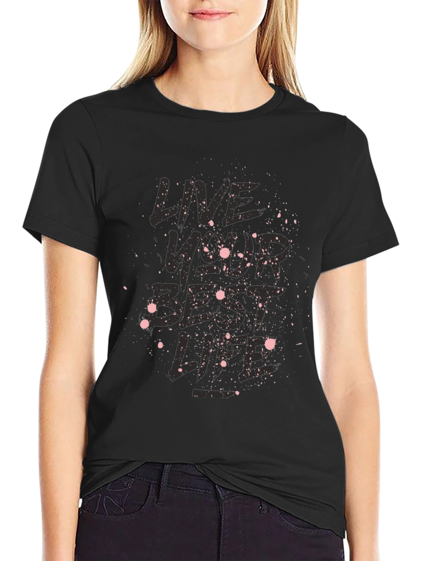 Camiseta Negra Vive Tu Mejor Vida