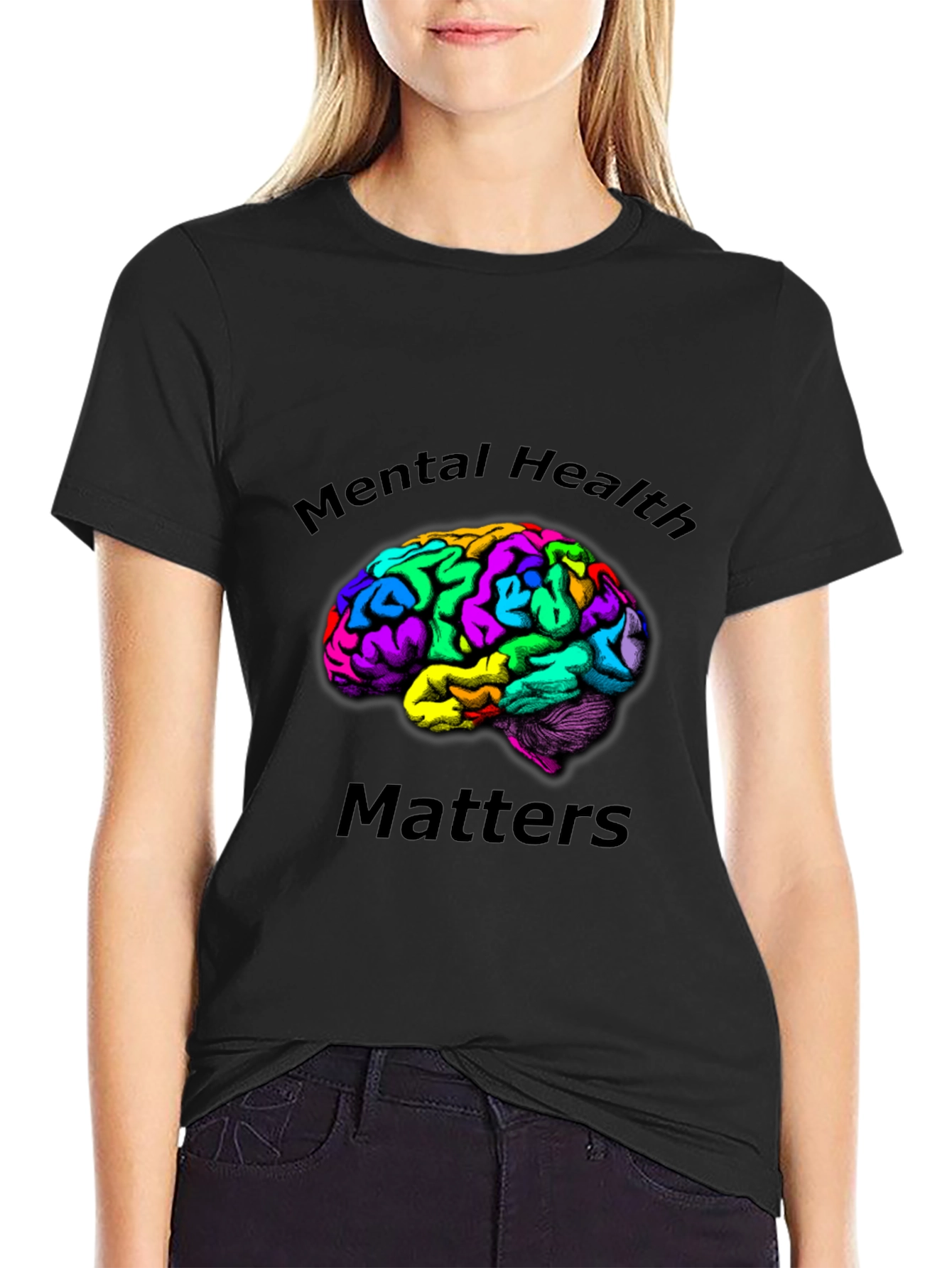 Camiseta Negra Salud Mental Importa Unisex