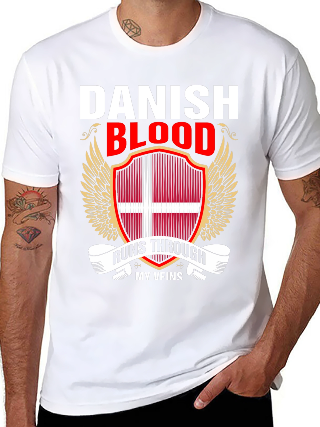 Camiseta Sangre Danesa con Diseño Patriótico