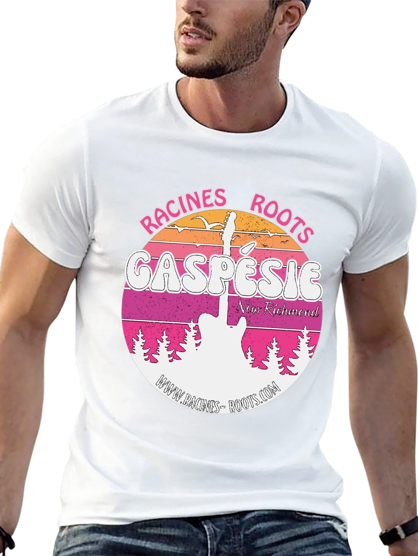 Camiseta Negra Racines Roots Gaspésie