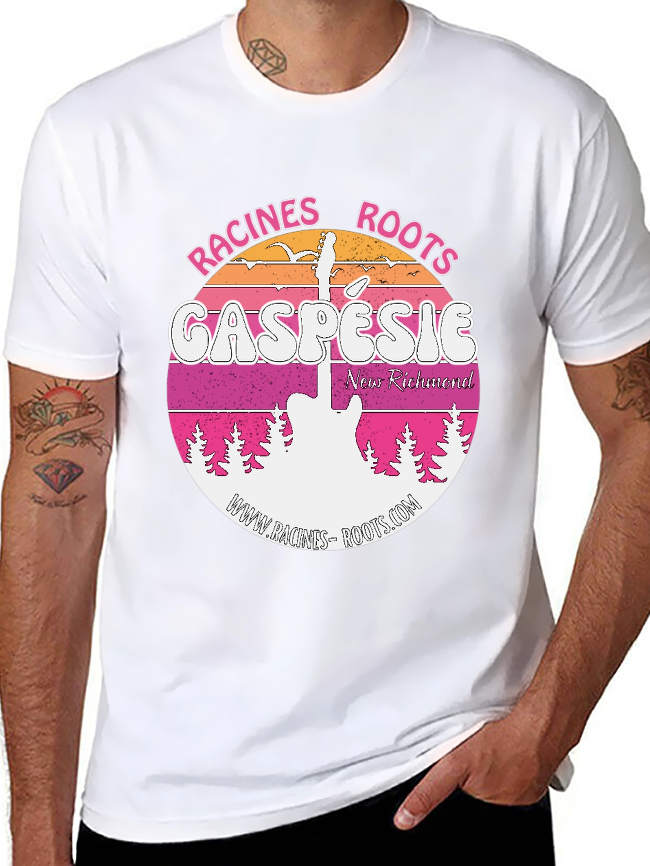 Camiseta Negra Racines Roots Gaspésie