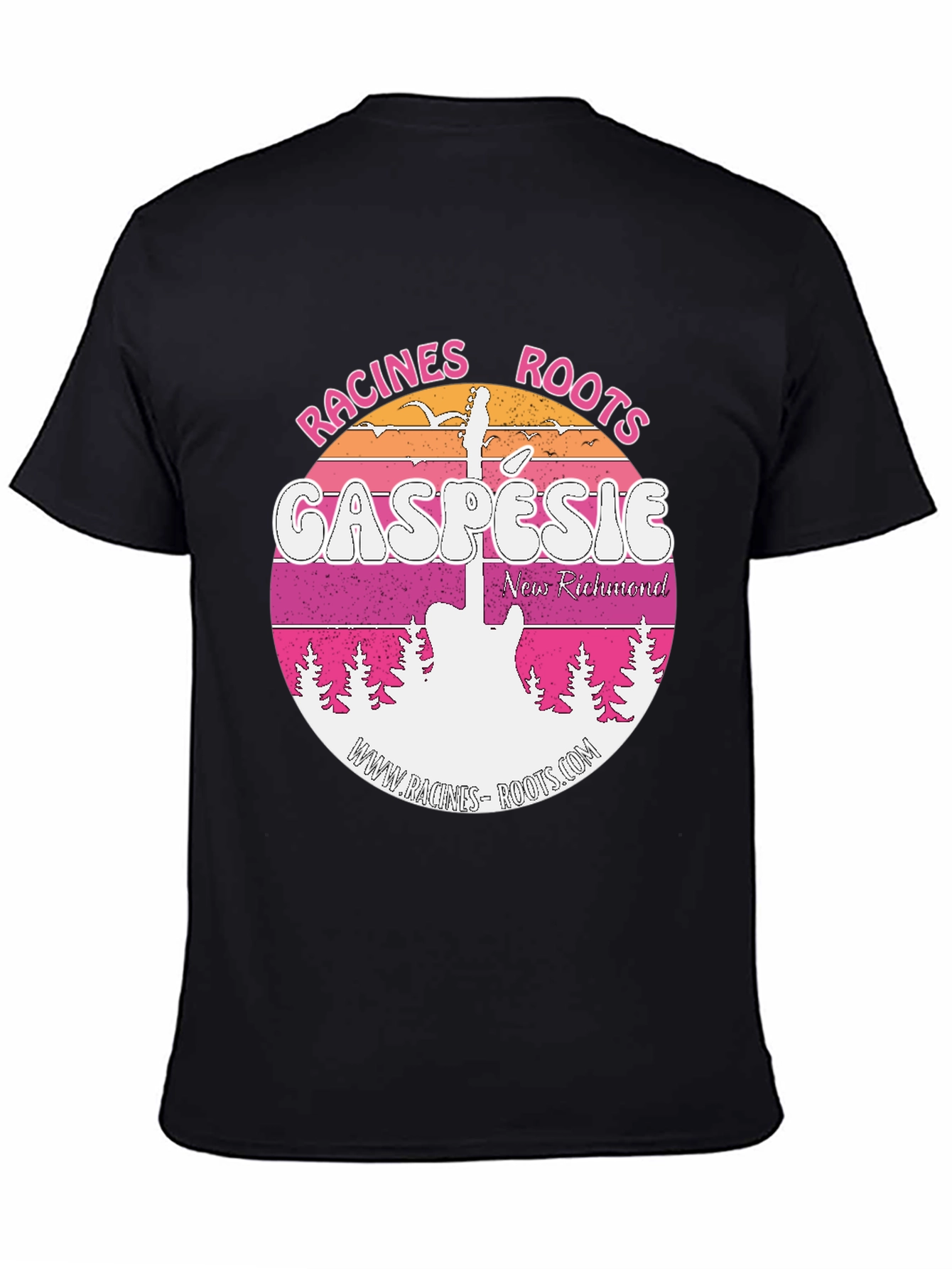 Camiseta Negra Racines Roots Gaspésie