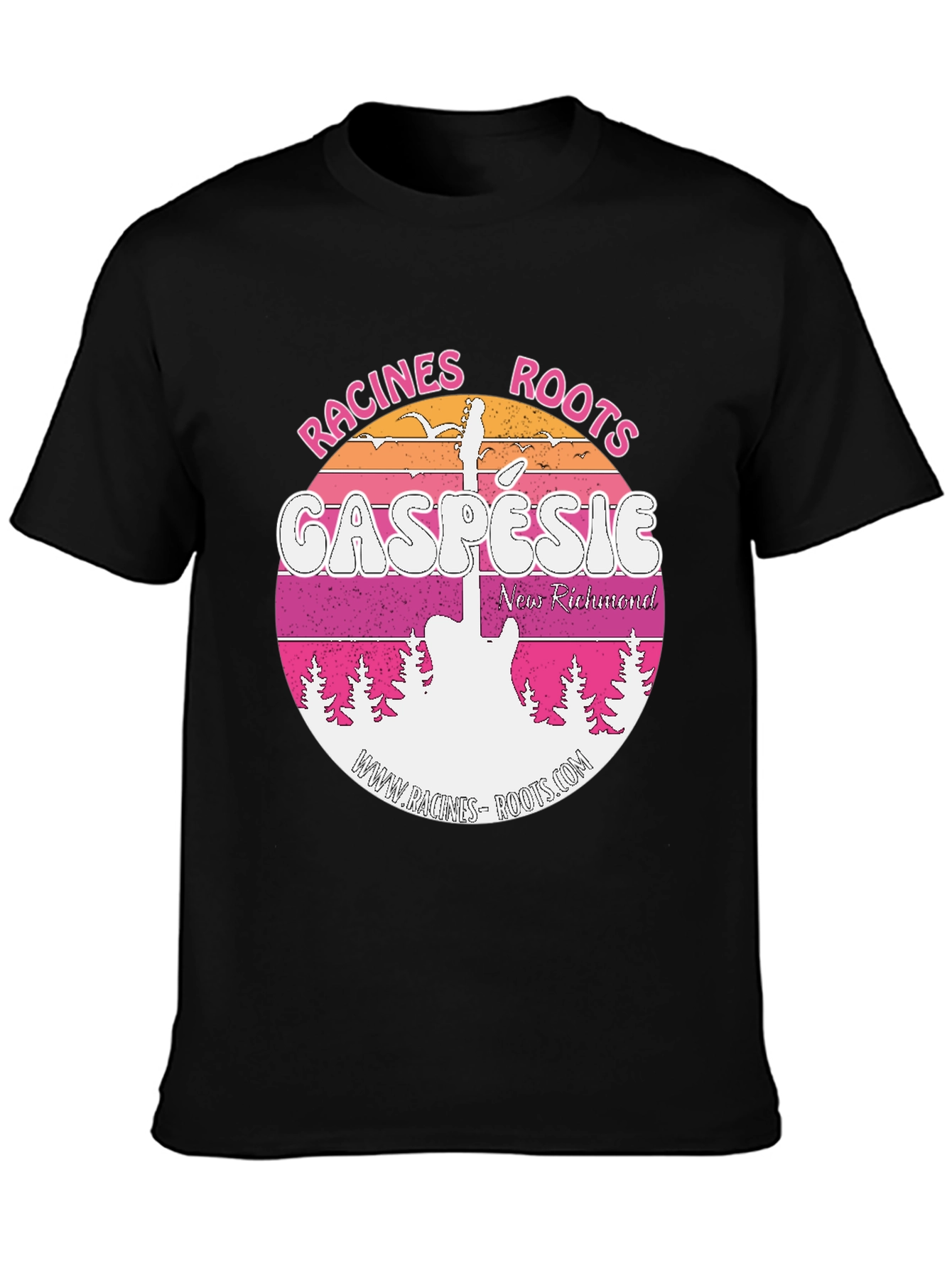 Camiseta Negra Racines Roots Gaspésie