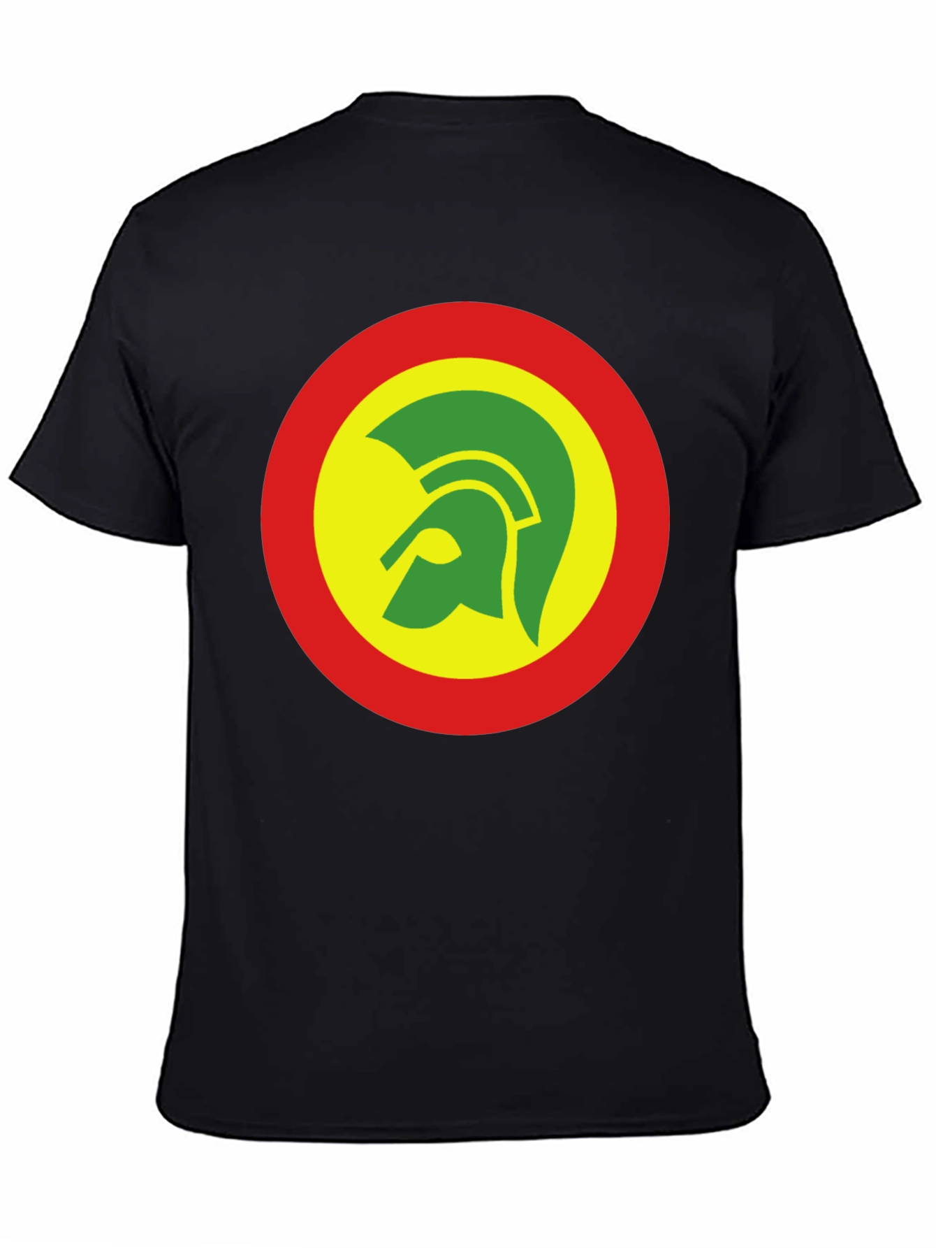 Camiseta Negra con Diseño de Guerrero Troiano