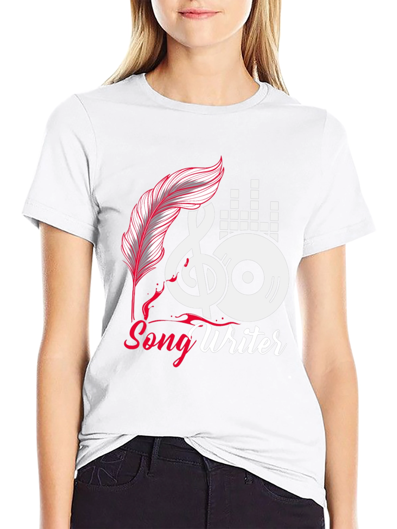 Camiseta Negra Songwriter para Amantes de la Música