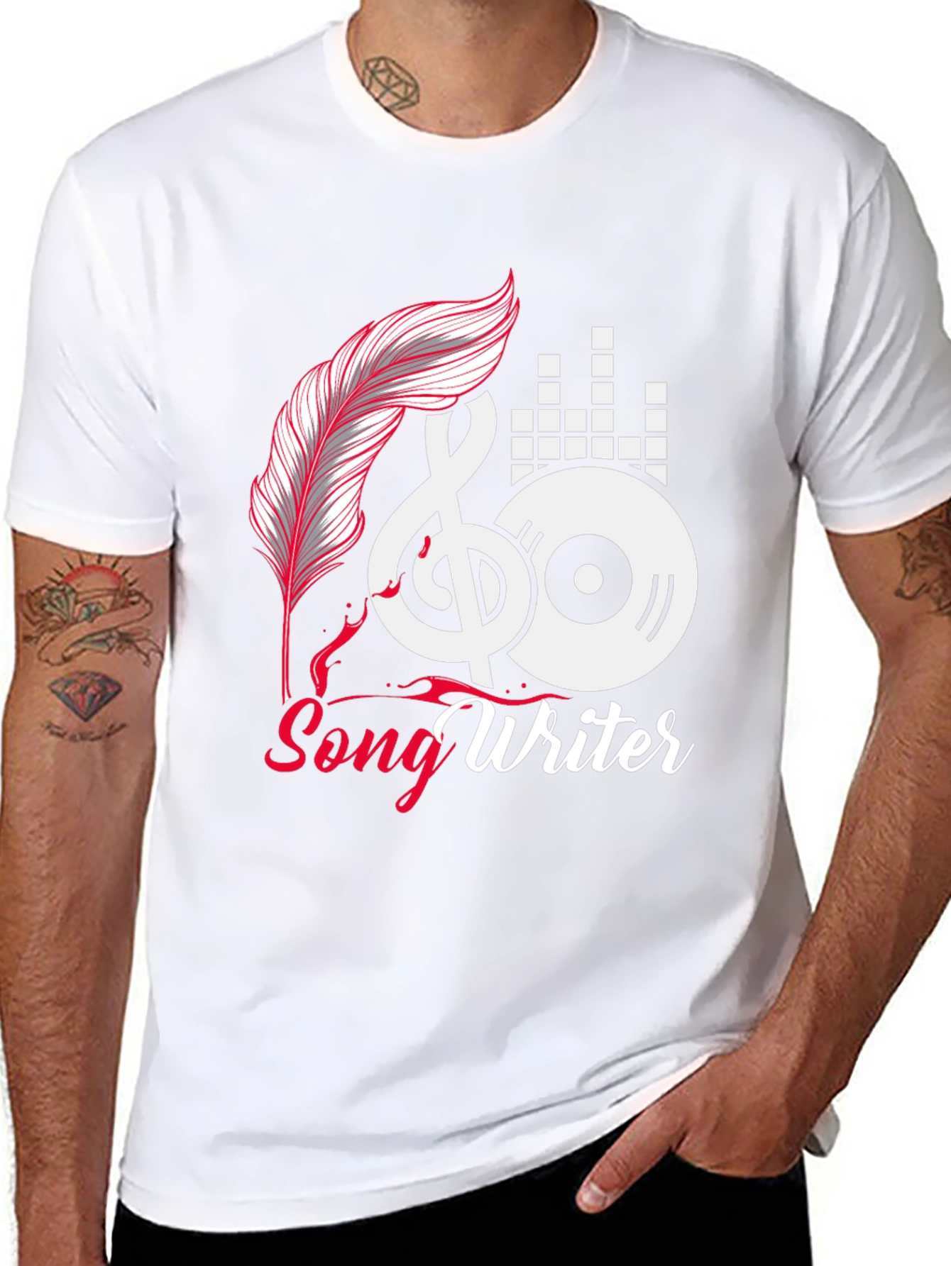 Camiseta Negra Songwriter para Amantes de la Música