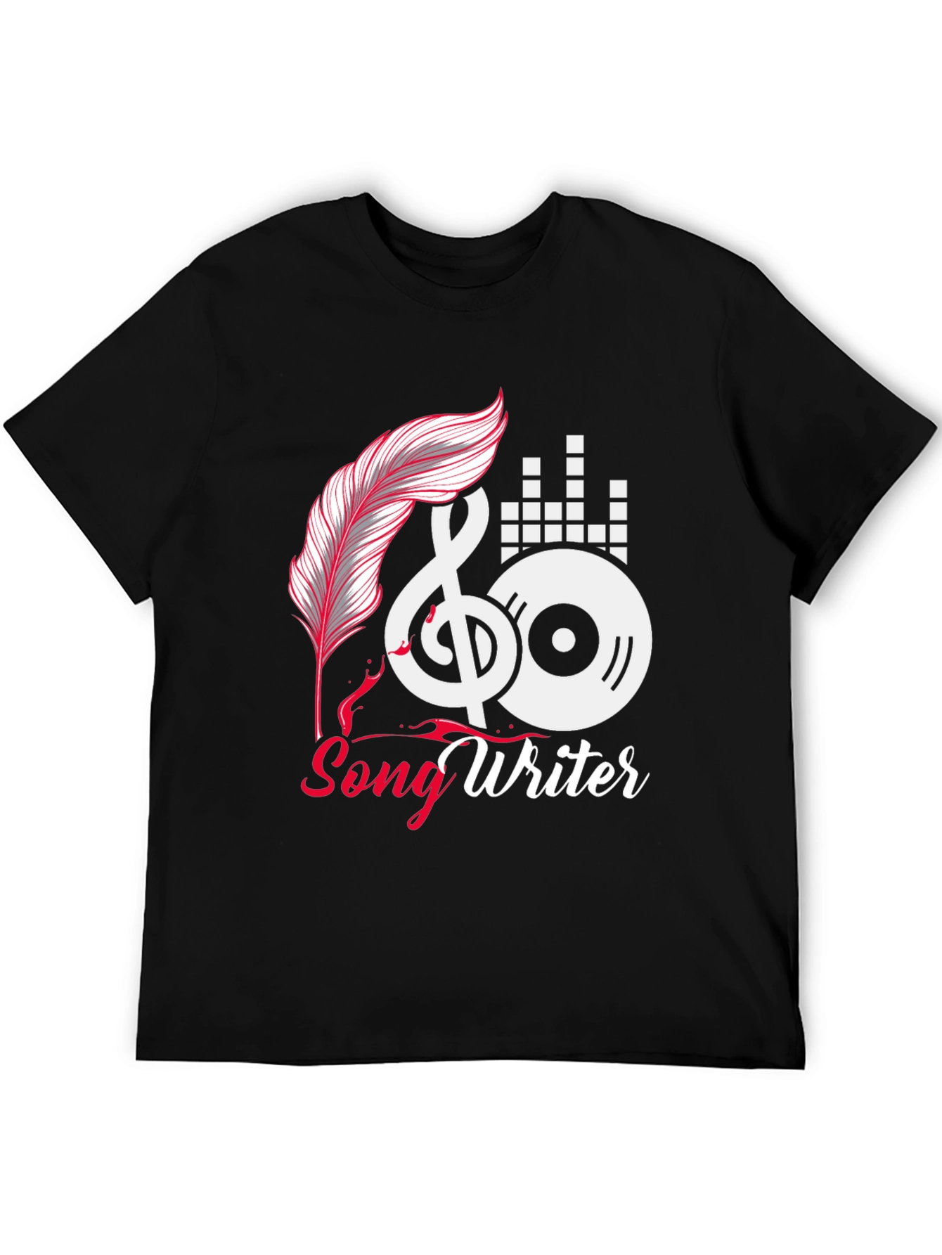 Camiseta Negra Songwriter para Amantes de la Música