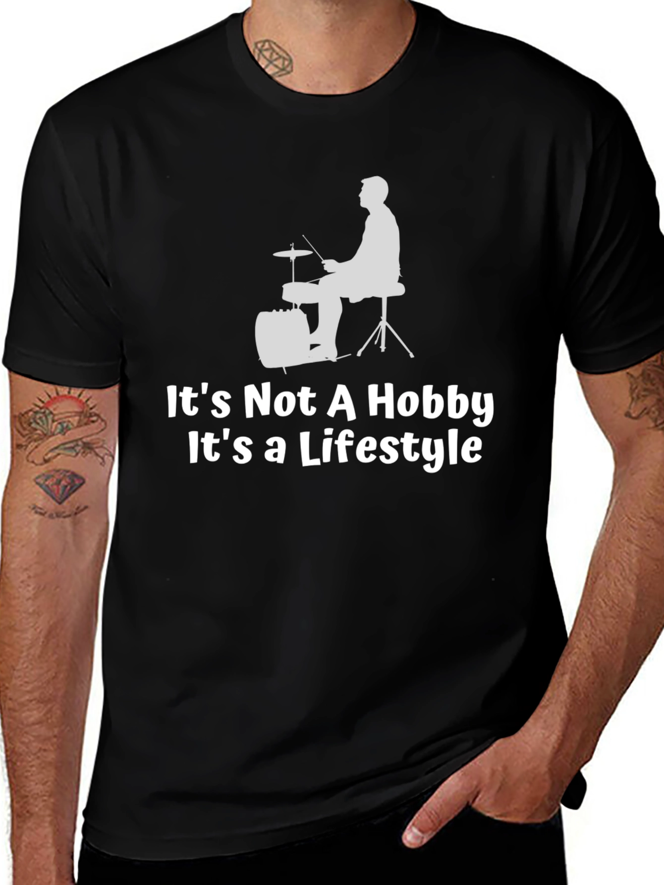 Camiseta Negra - Pasión por la Batería