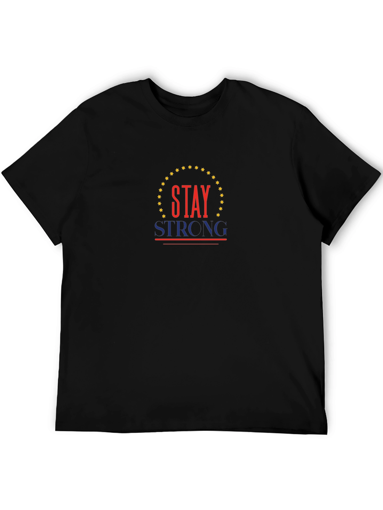 Camiseta Negra Stay Strong con Diseño Patriótico