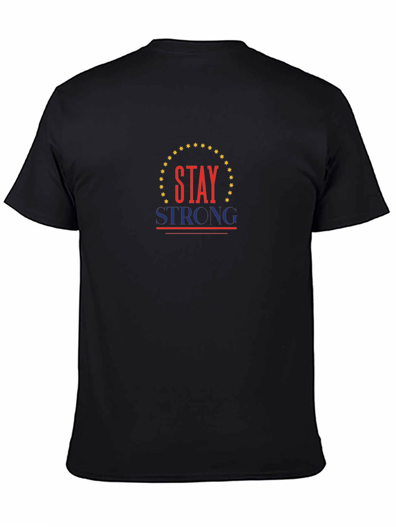 Camiseta Negra Stay Strong con Diseño Patriótico