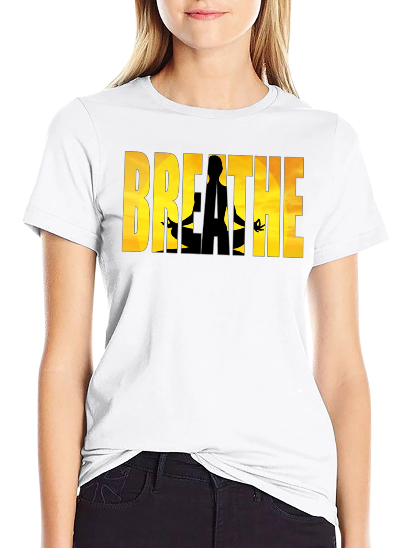 Camiseta Negra Breathe - Meditación y Relax