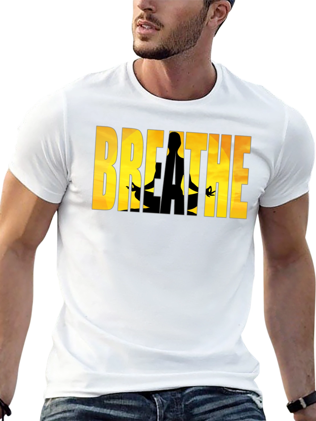 Camiseta Negra Breathe - Meditación y Relax