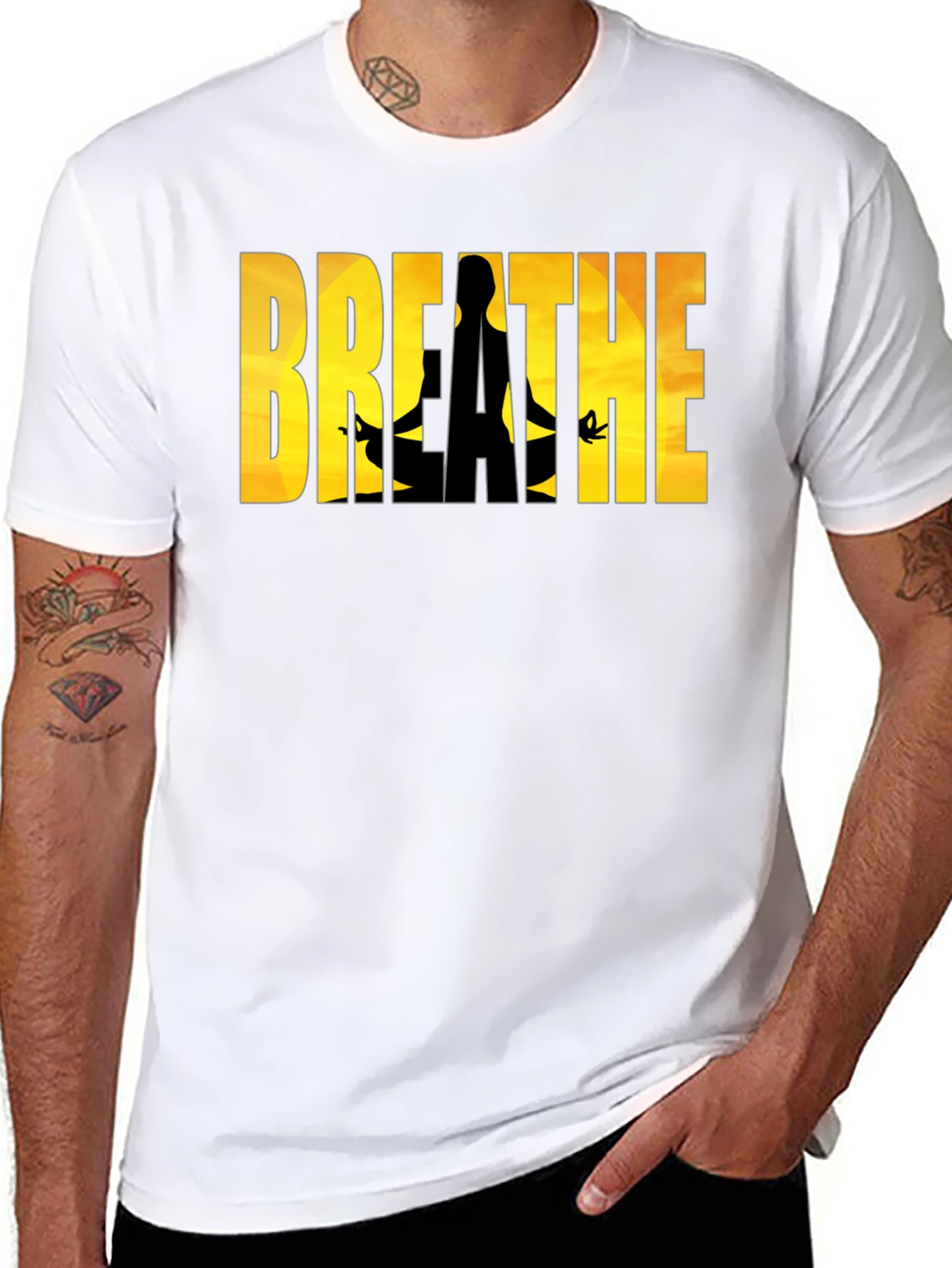 Camiseta Negra Breathe - Meditación y Relax