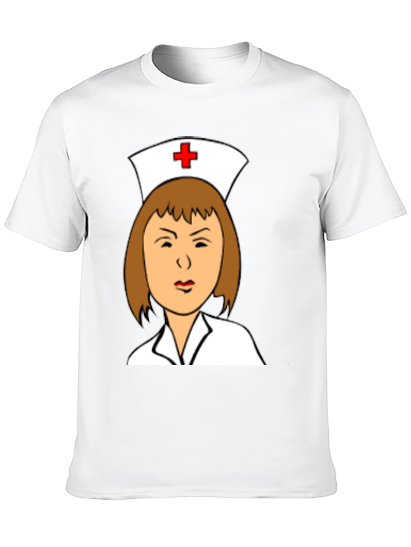 Camiseta Negra con Dibujo de Enfermera