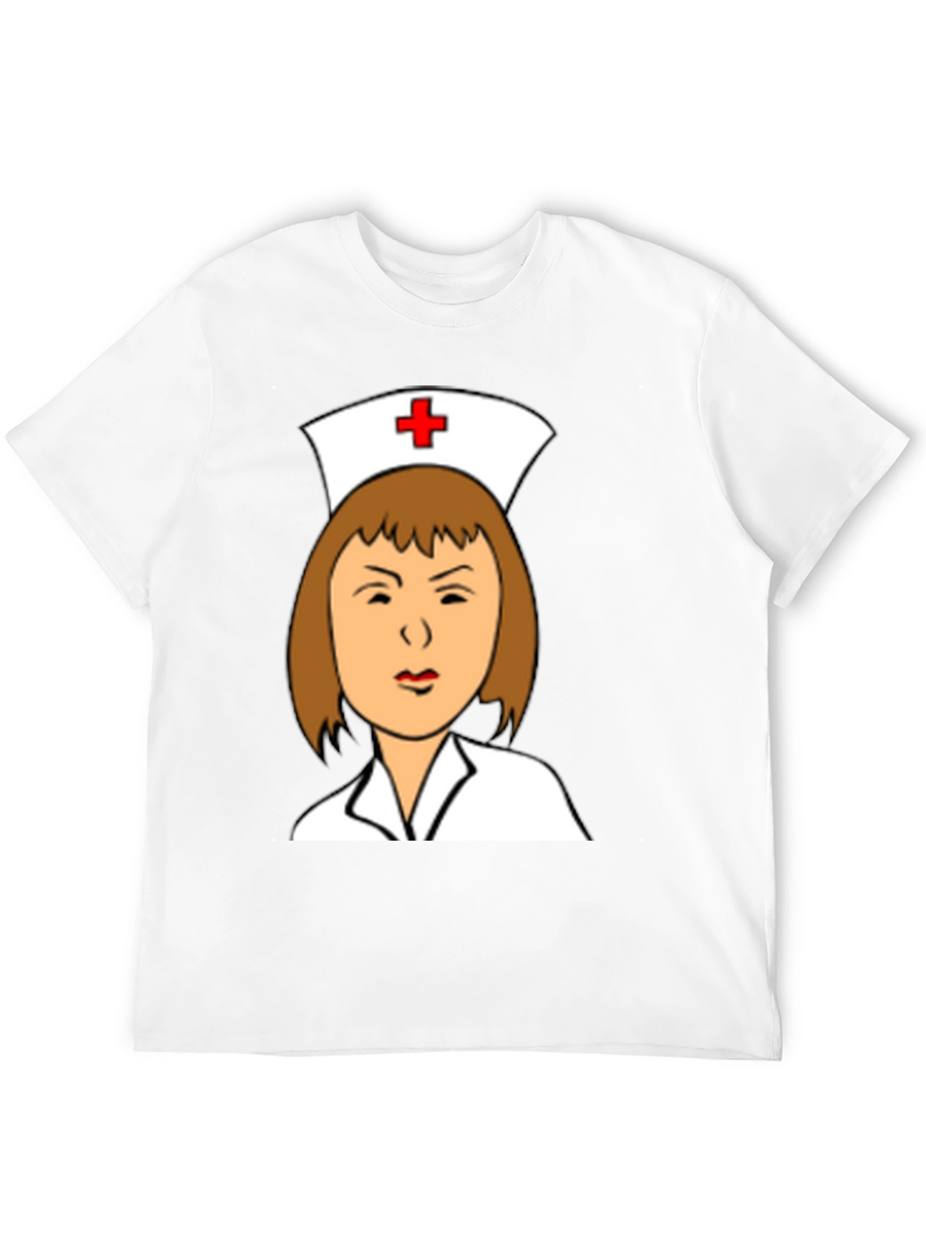 Camiseta Negra con Dibujo de Enfermera