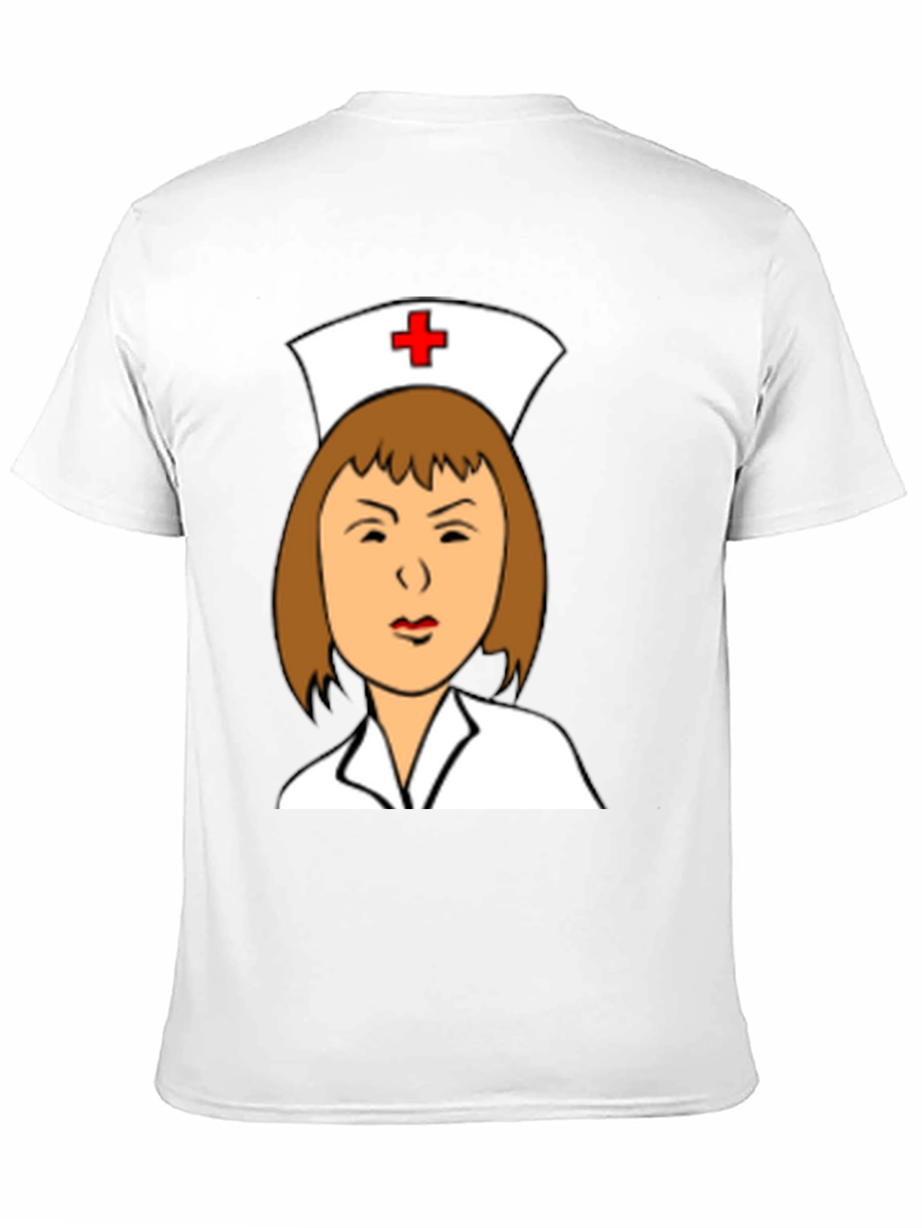Camiseta Negra con Dibujo de Enfermera