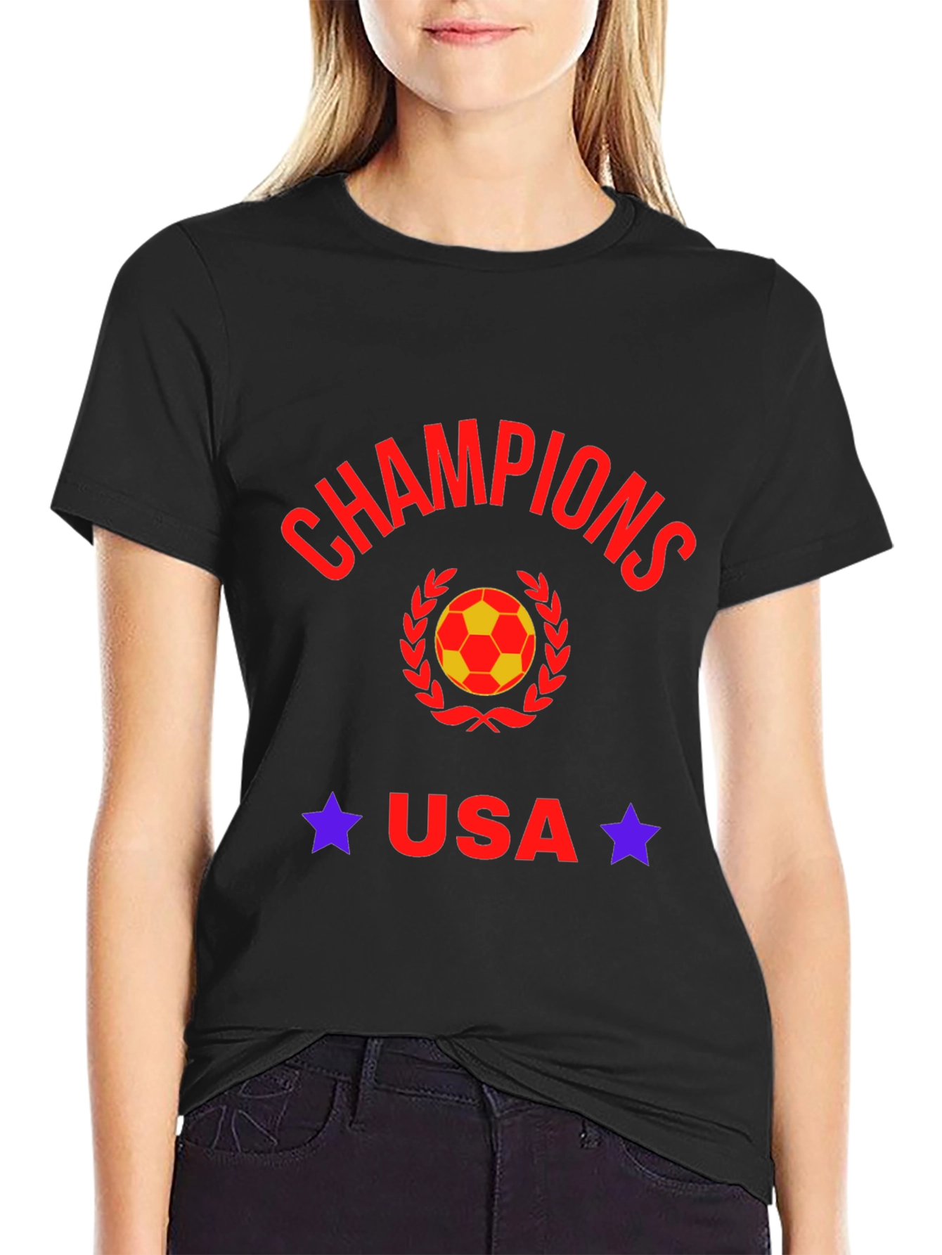 Camiseta Negra Champions USA Fútbol