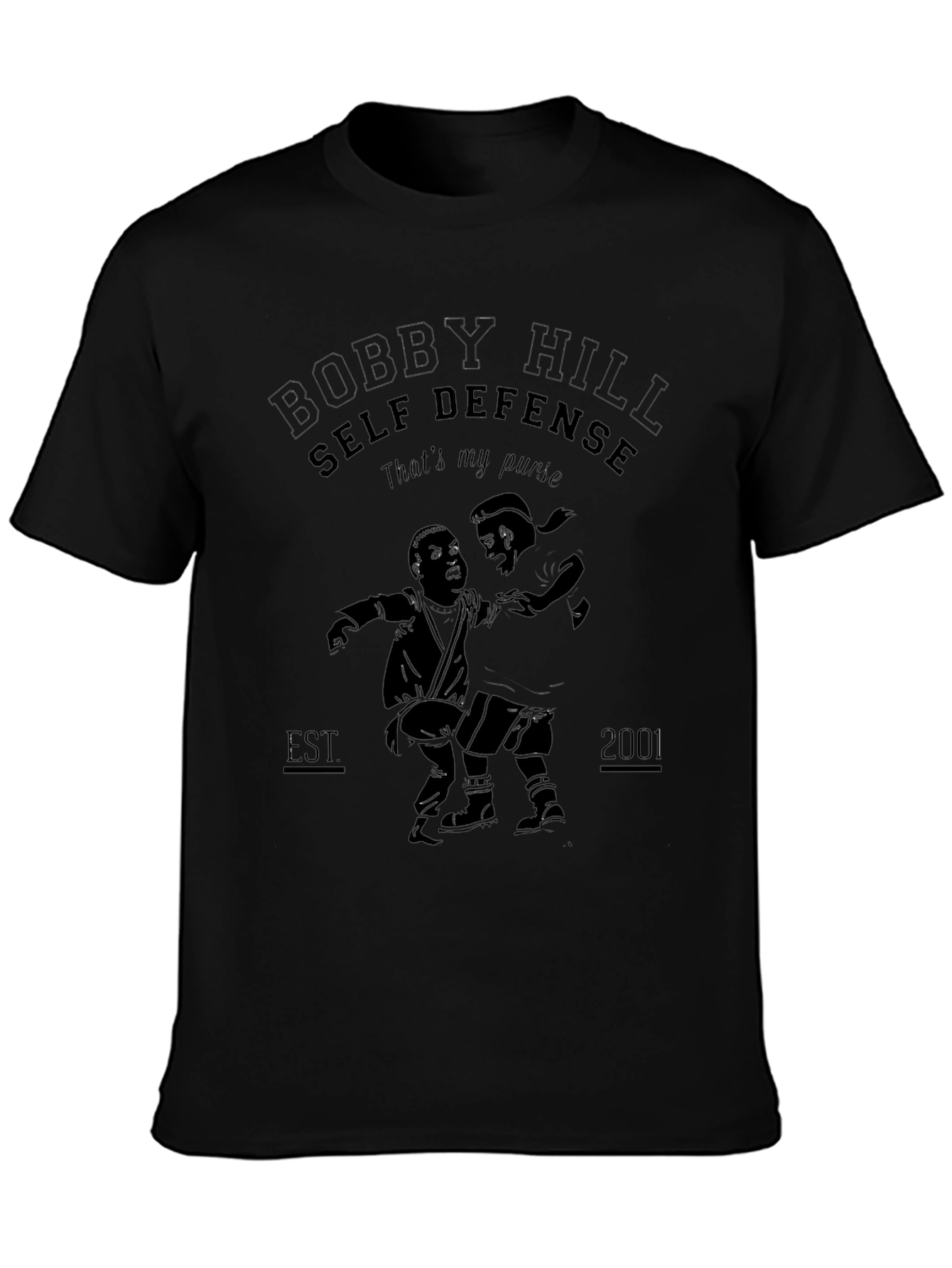 Camiseta Negra Bobby Hill Self Defense