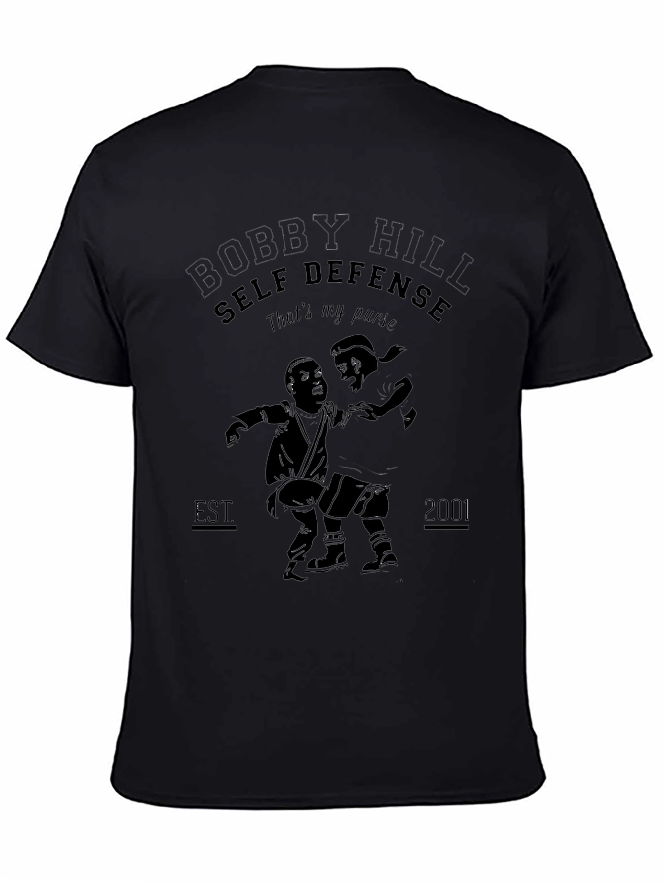 Camiseta Negra Bobby Hill Self Defense