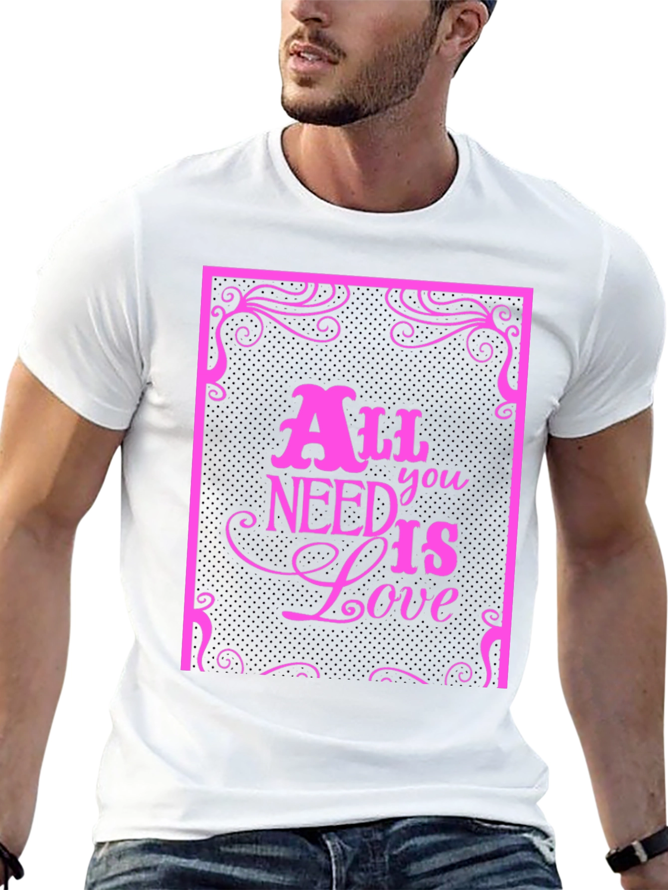 Camiseta Negra con Diseño All You Need Is Love