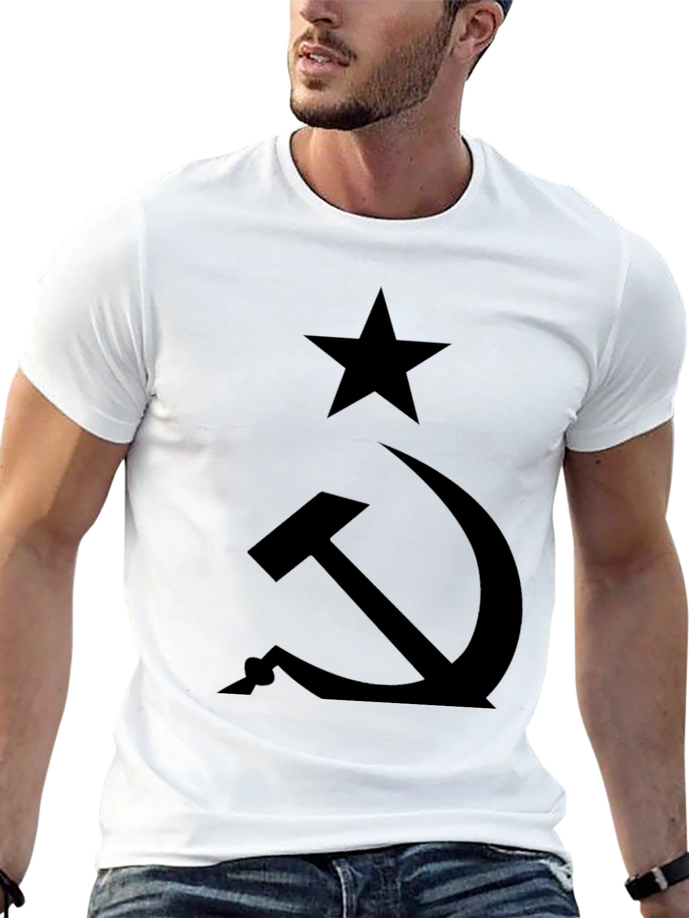 Camiseta Negra Comunista: Estrella y Hoz