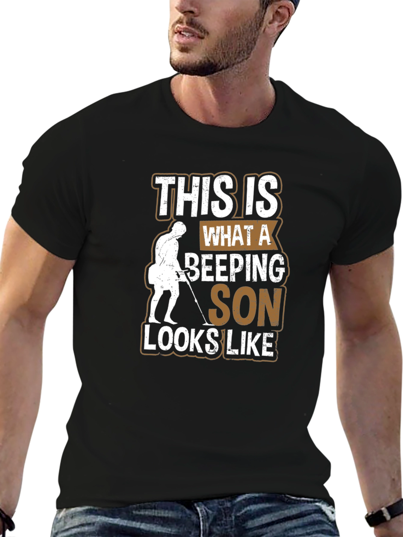 Camiseta Negra: Hijo Detector de Metales