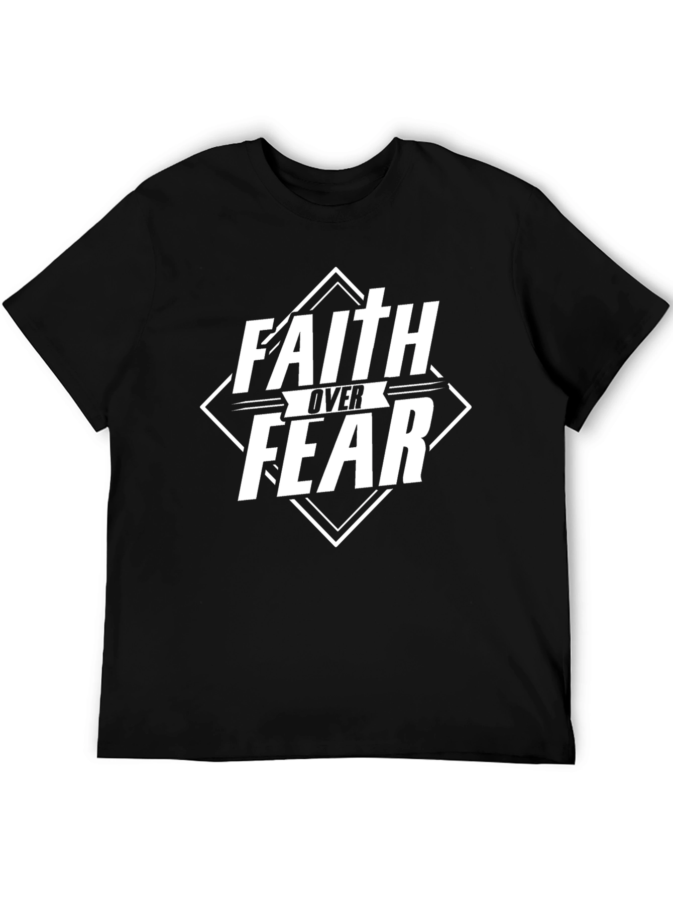 Camiseta Negra: Fe Sobre Miedo