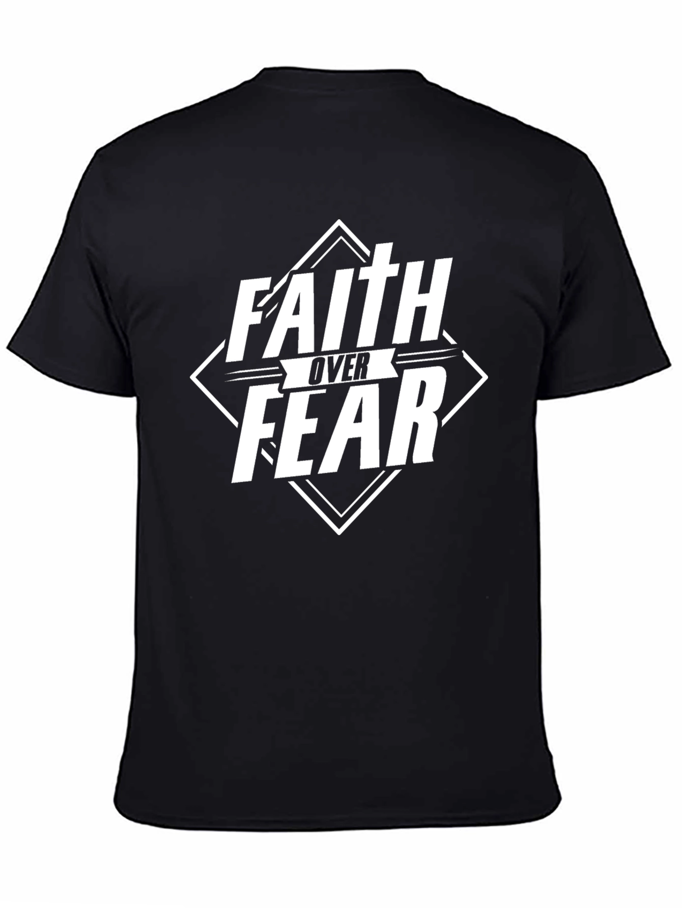 Camiseta Negra: Fe Sobre Miedo