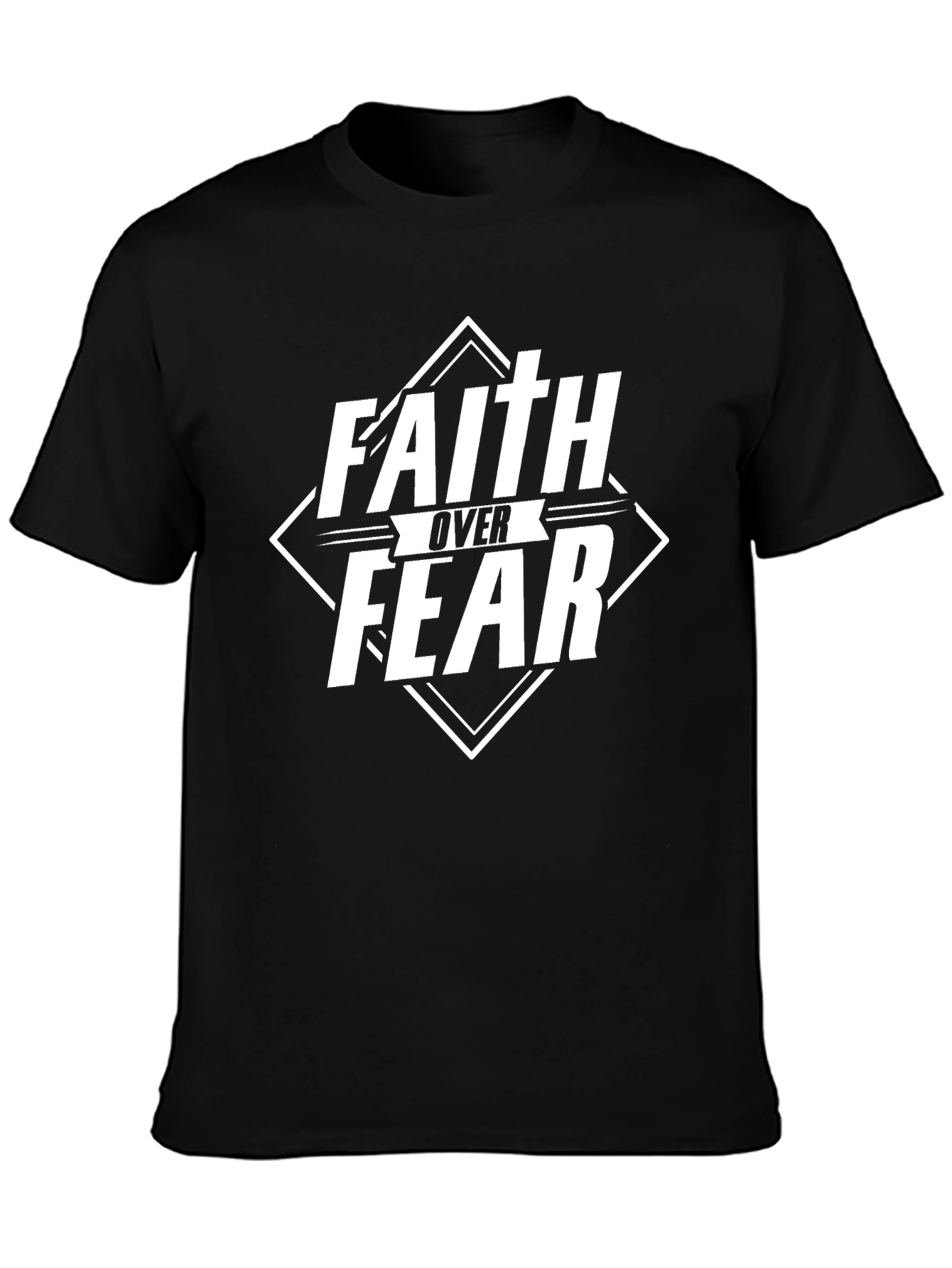 Camiseta Negra: Fe Sobre Miedo