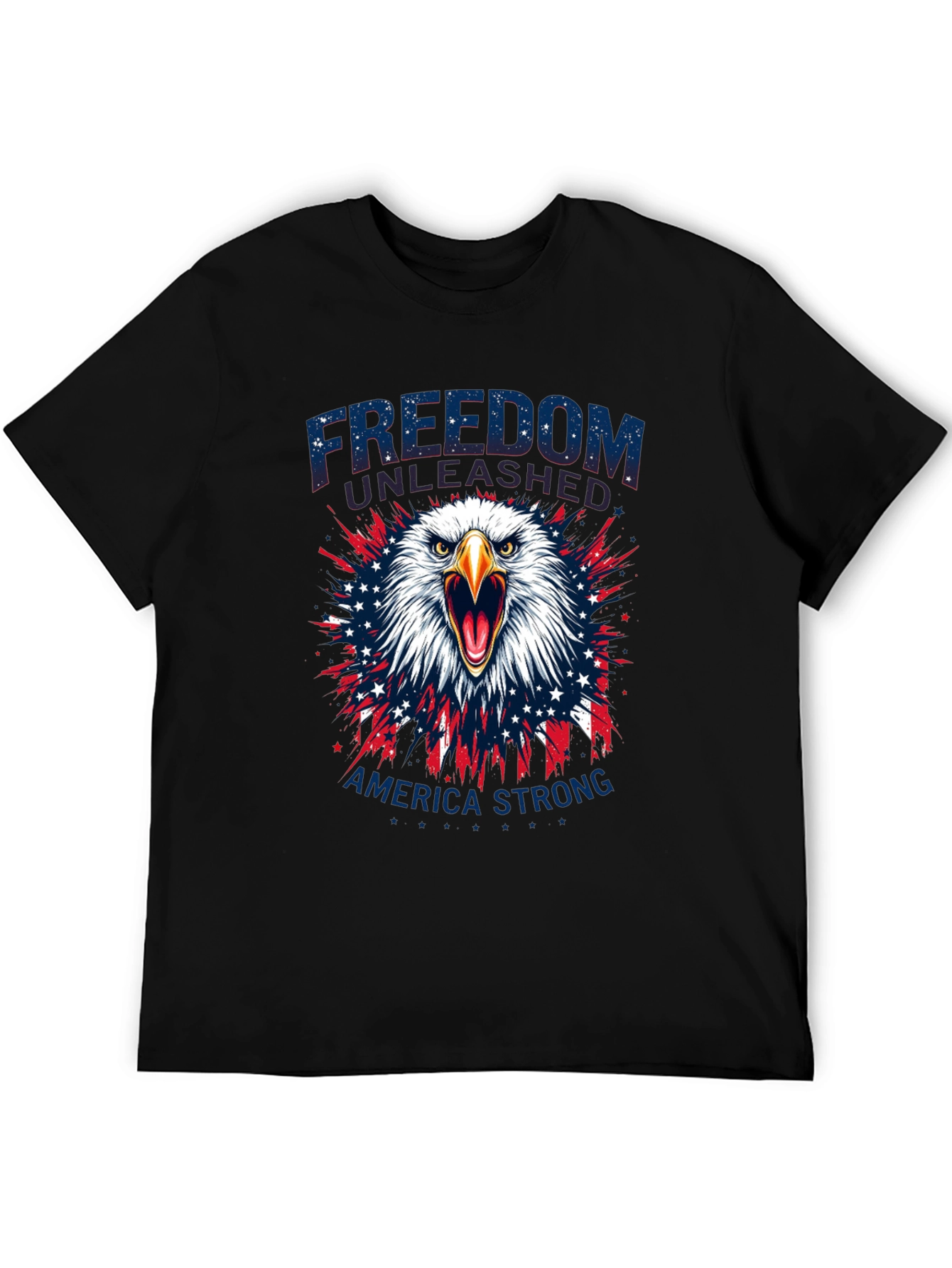 Camiseta Negra: Libertad y Fuerza Americana
