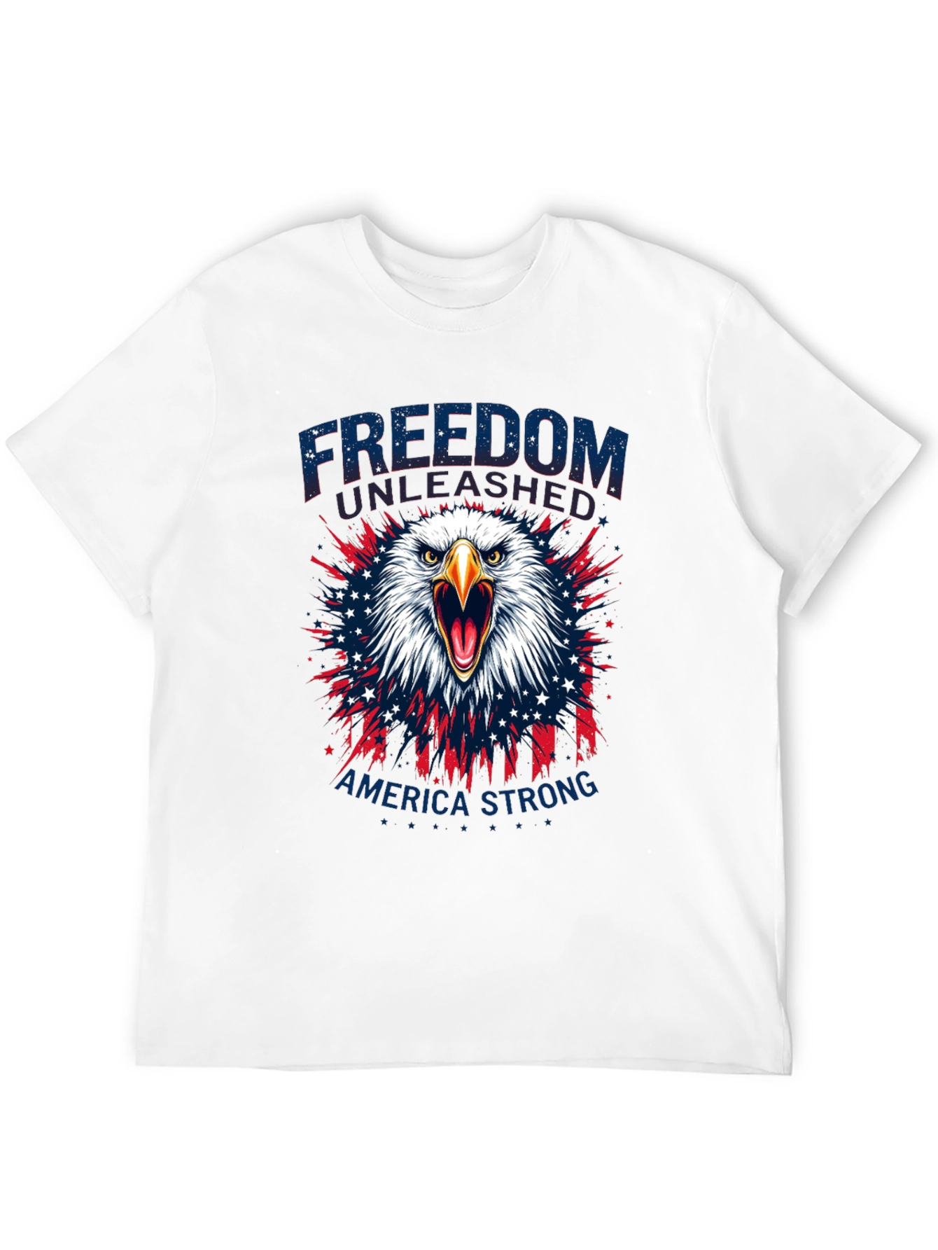 Camiseta Negra: Libertad y Fuerza Americana