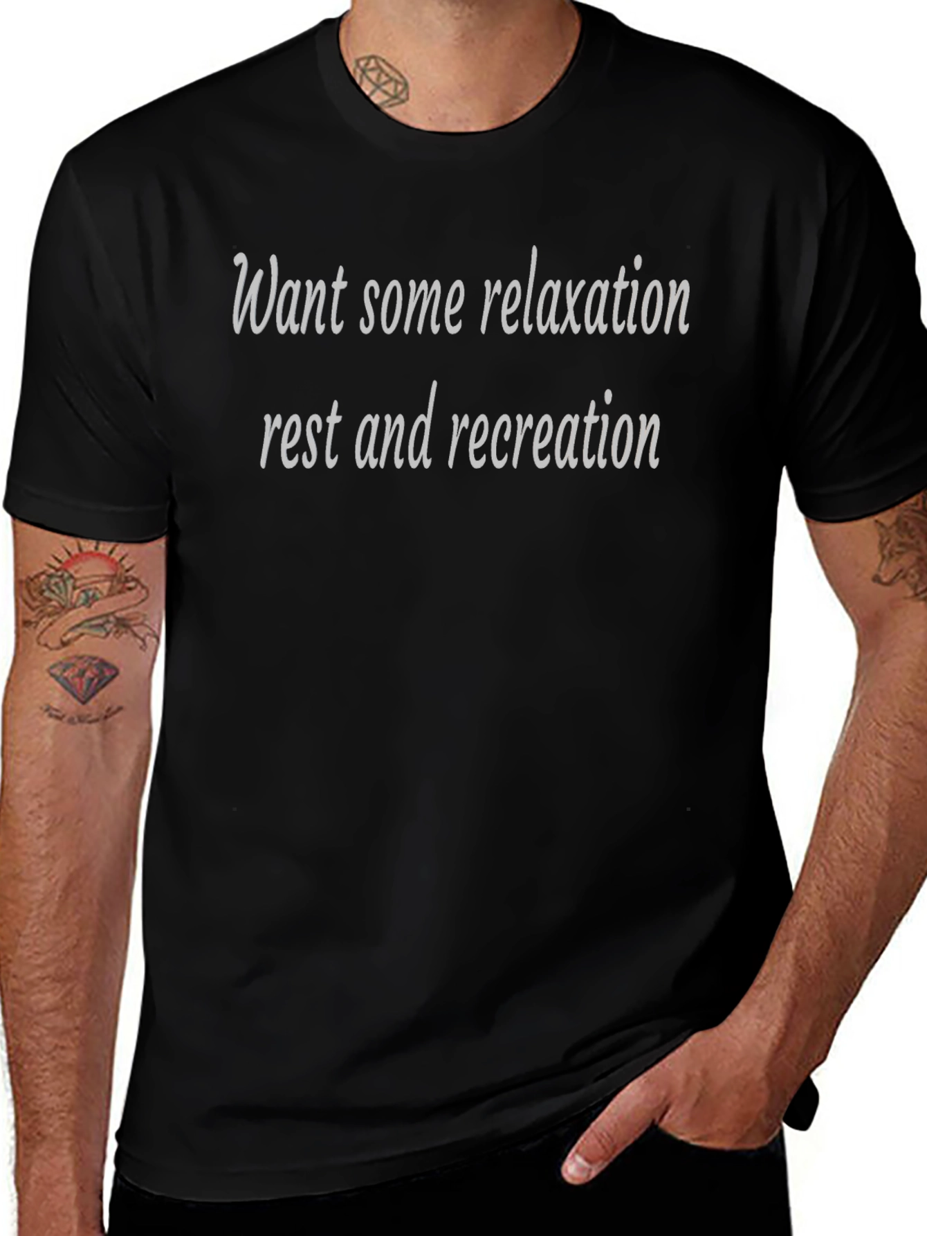 Camiseta Negra: Relax Descanso y Recreación