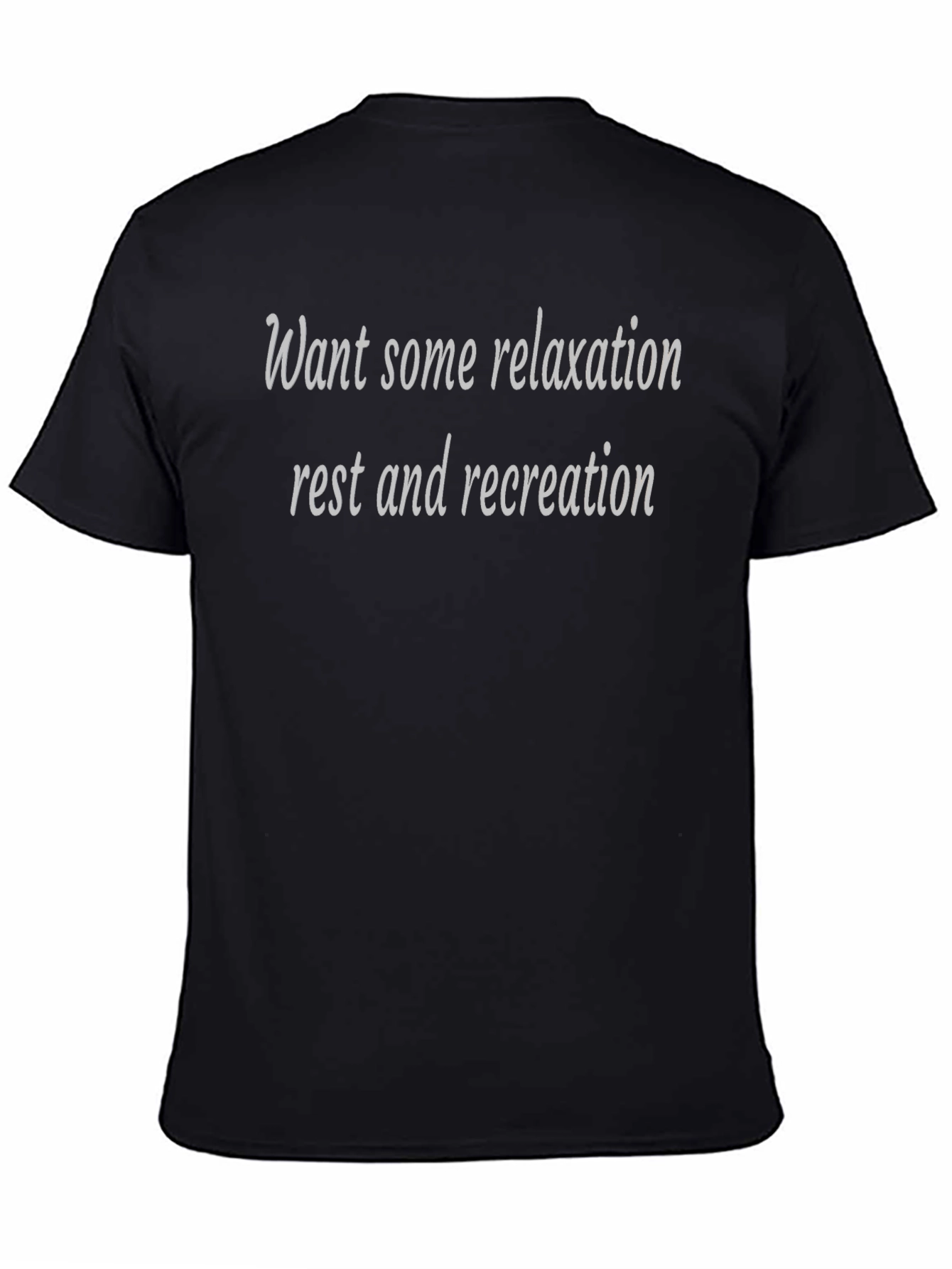 Camiseta Negra: Relax Descanso y Recreación