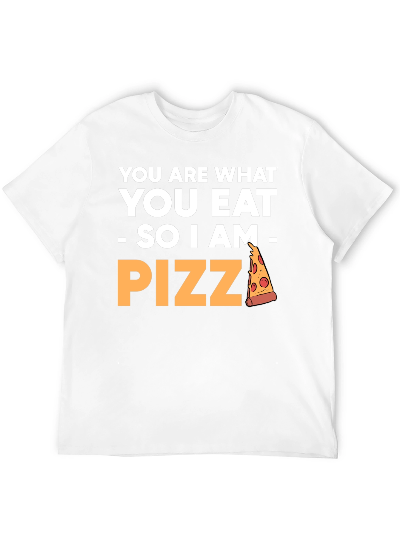 Camiseta Negra Eres Lo Que Comes - Pizza