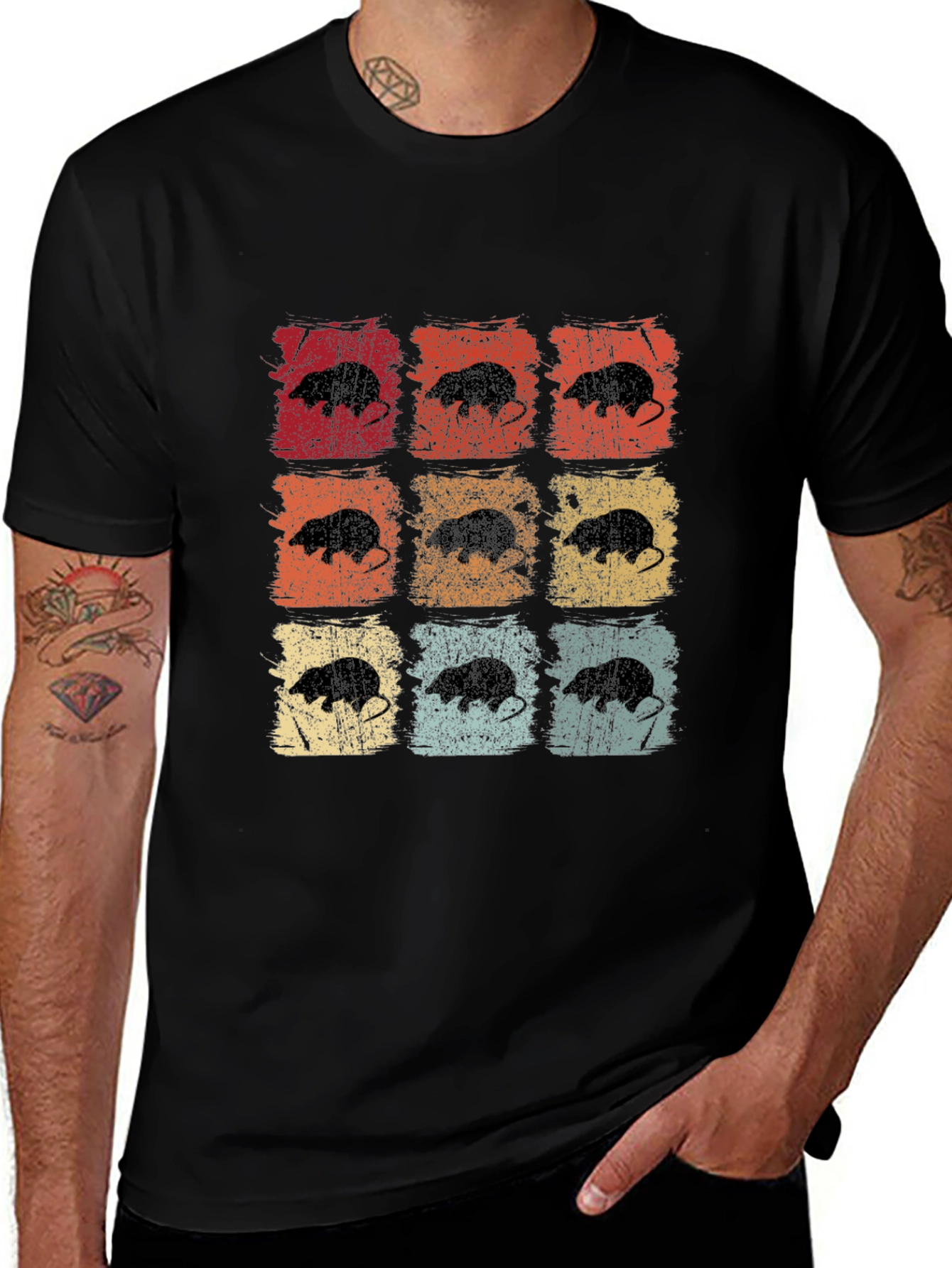 Camiseta Retro con Diseño de Topos para Hombre