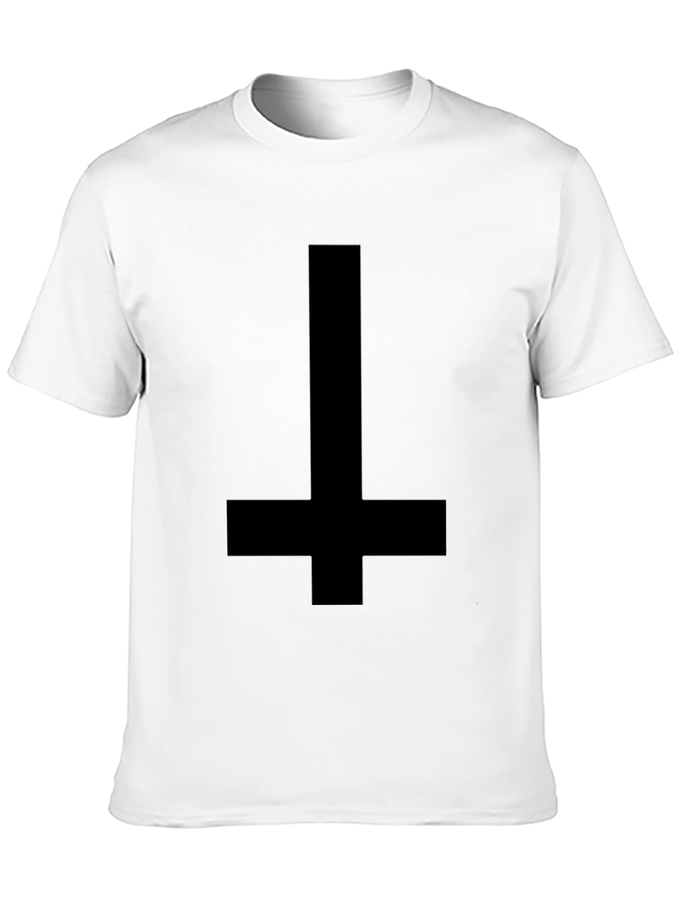 Camiseta Negra Cruz Invertida para Hombre
