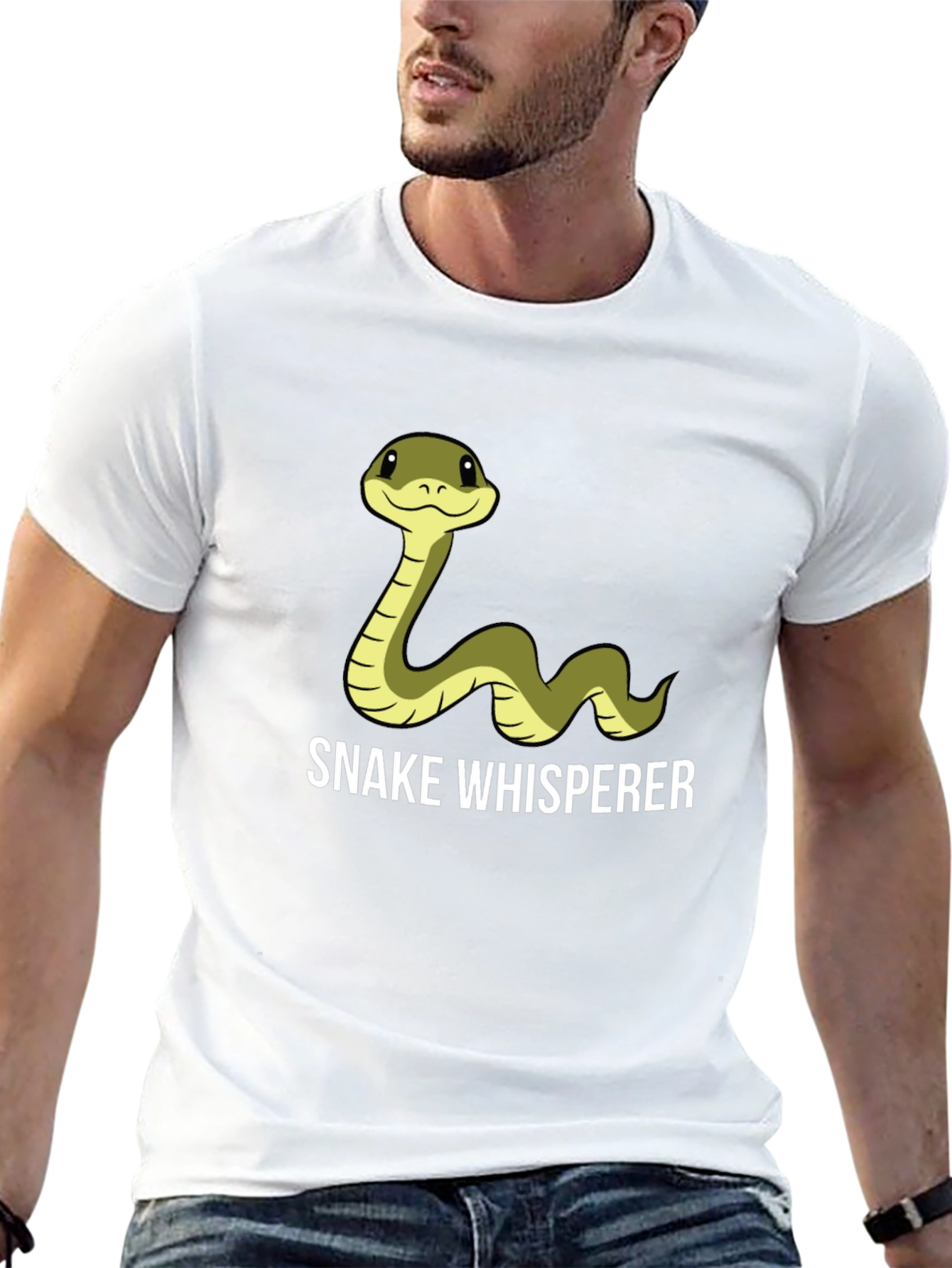 Camiseta Negra Snake Whisperer con Diseño de Serpiente