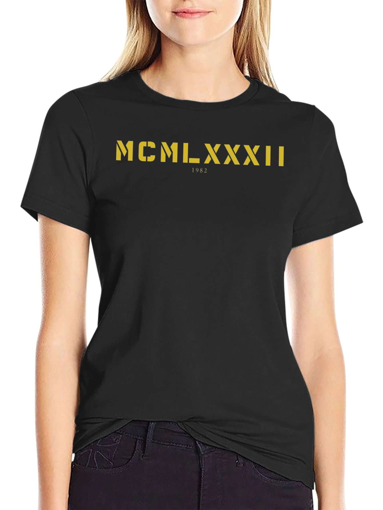 Camiseta Negra Clásica 1982 Estilo Retro