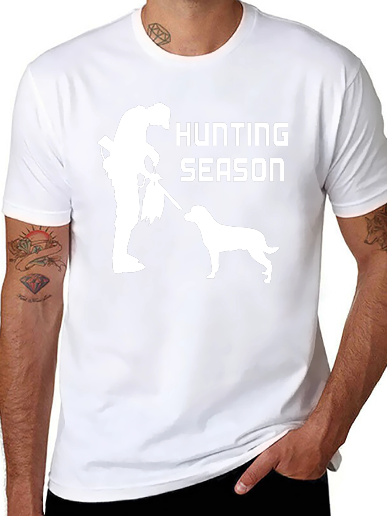 Camiseta Negra: Temporada de Caza con Perro
