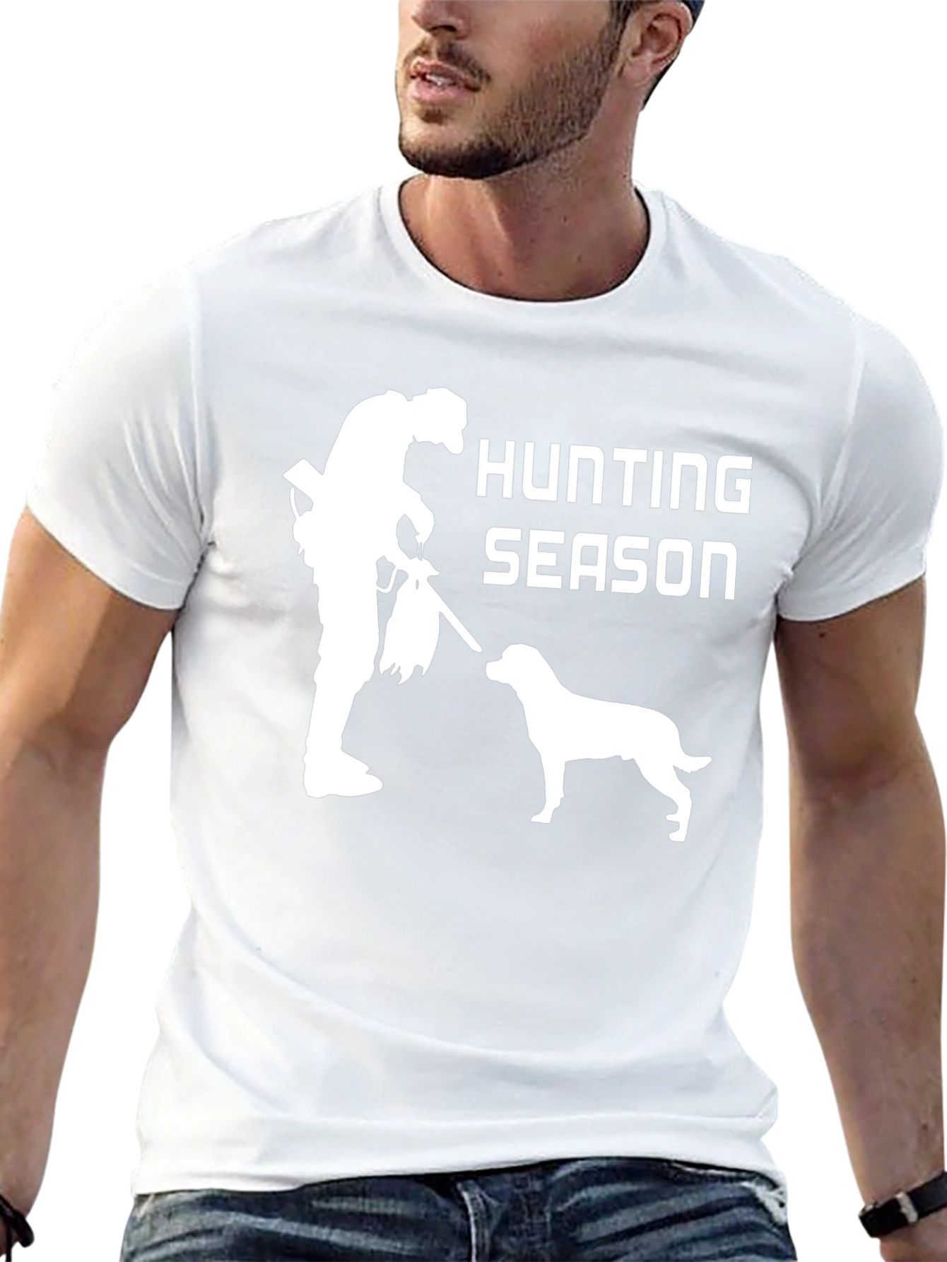 Camiseta Negra: Temporada de Caza con Perro